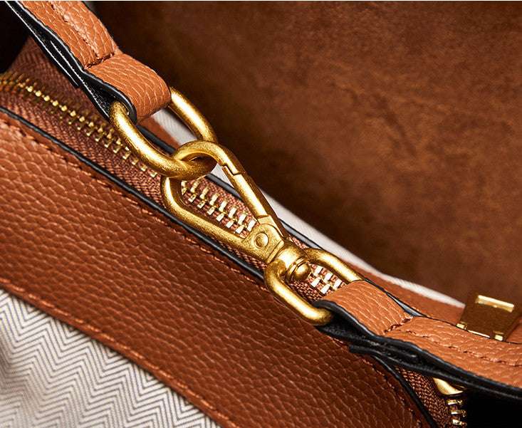 Stylish Versatile Leather Bucket Bag for Women - Fashionable Crossbody & Shoulder Bag - Perfect for Work, Travel & Everyday Use