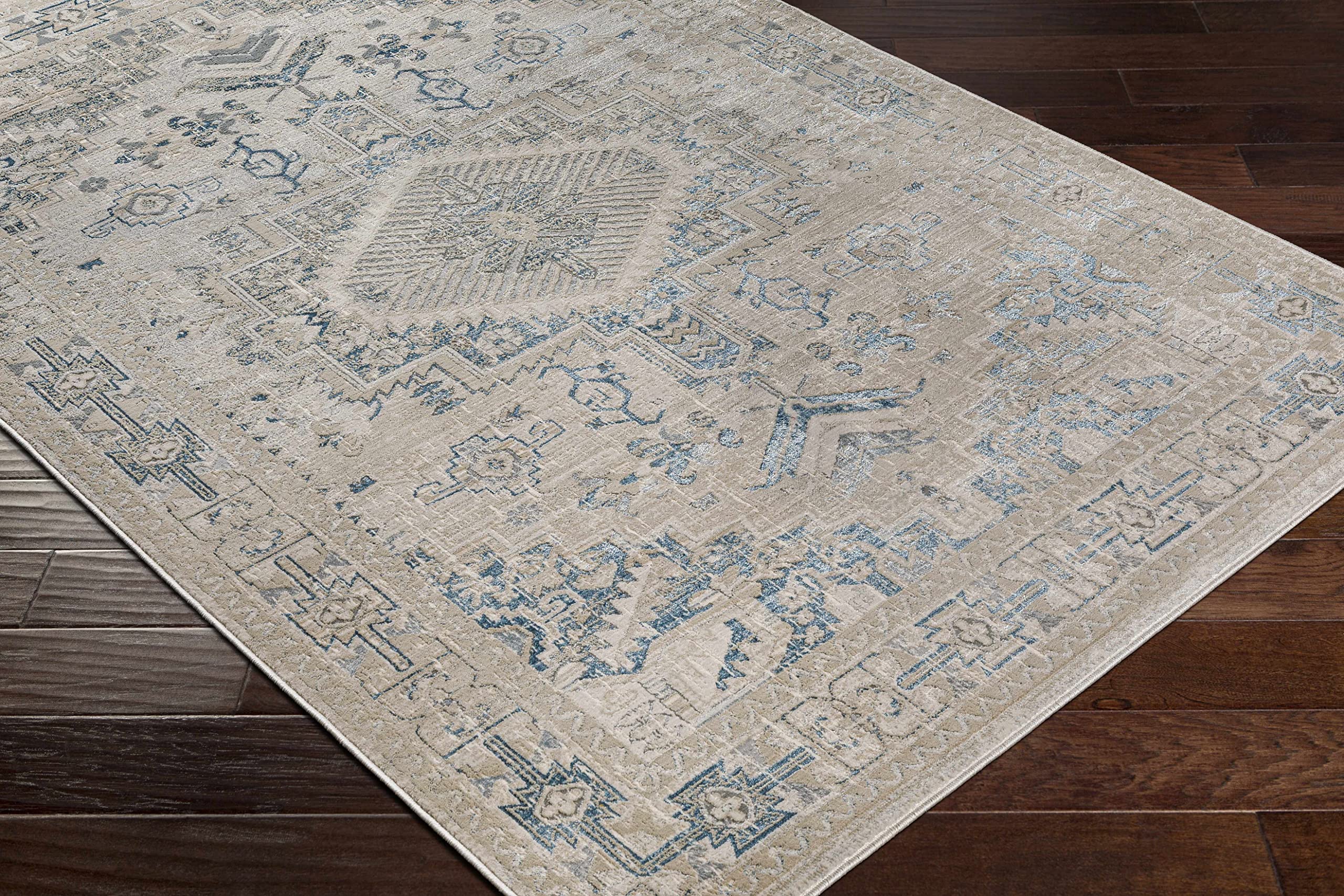 Hauteloom Girikbedro Traditional Teal Taupe Peach Area Rug 8'10