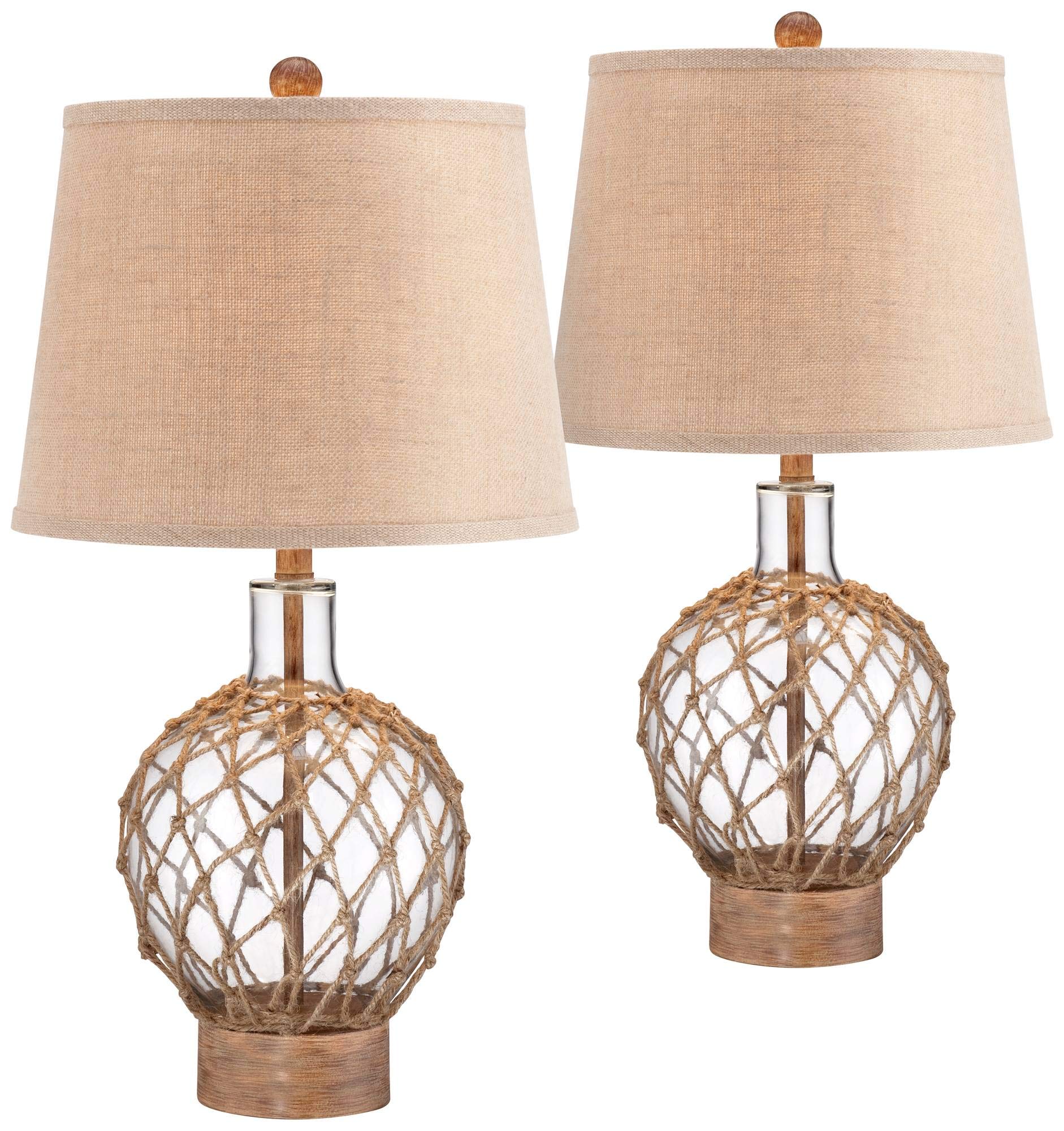 Coastal Nautical Beach Cottage Table Lamps Set of 2 - 27