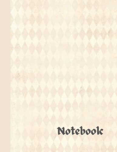 Gothic Ivory Rhombus Pattern Lined Notebook - 8.5 x 11 Inches, 120 Pages, Glossy Hardcover - Perfect for Journaling, Sketching & Office Work