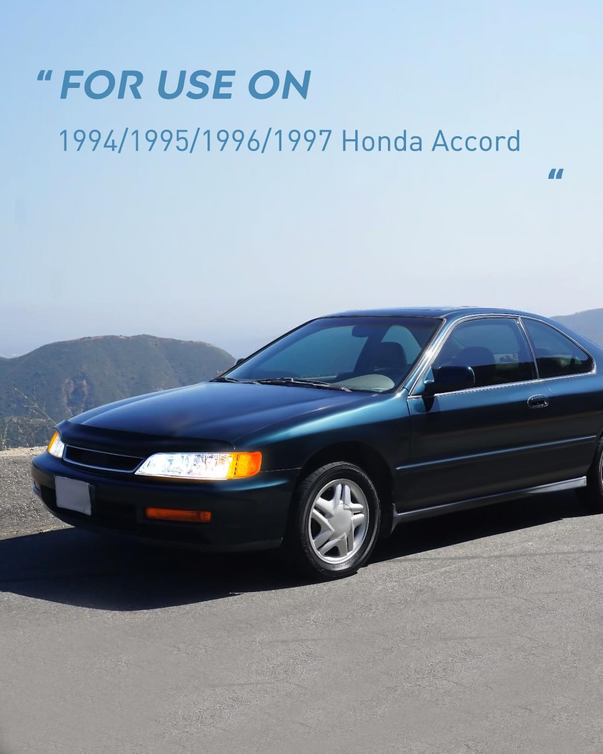 1994-1997 Honda Accord Headlight Assembly - Chrome Housing with Amber Reflector & Clear Lens - Replacement for Honda Accord Sedan & Coupe - Perfect for Night Driving & Car Restoration Projects