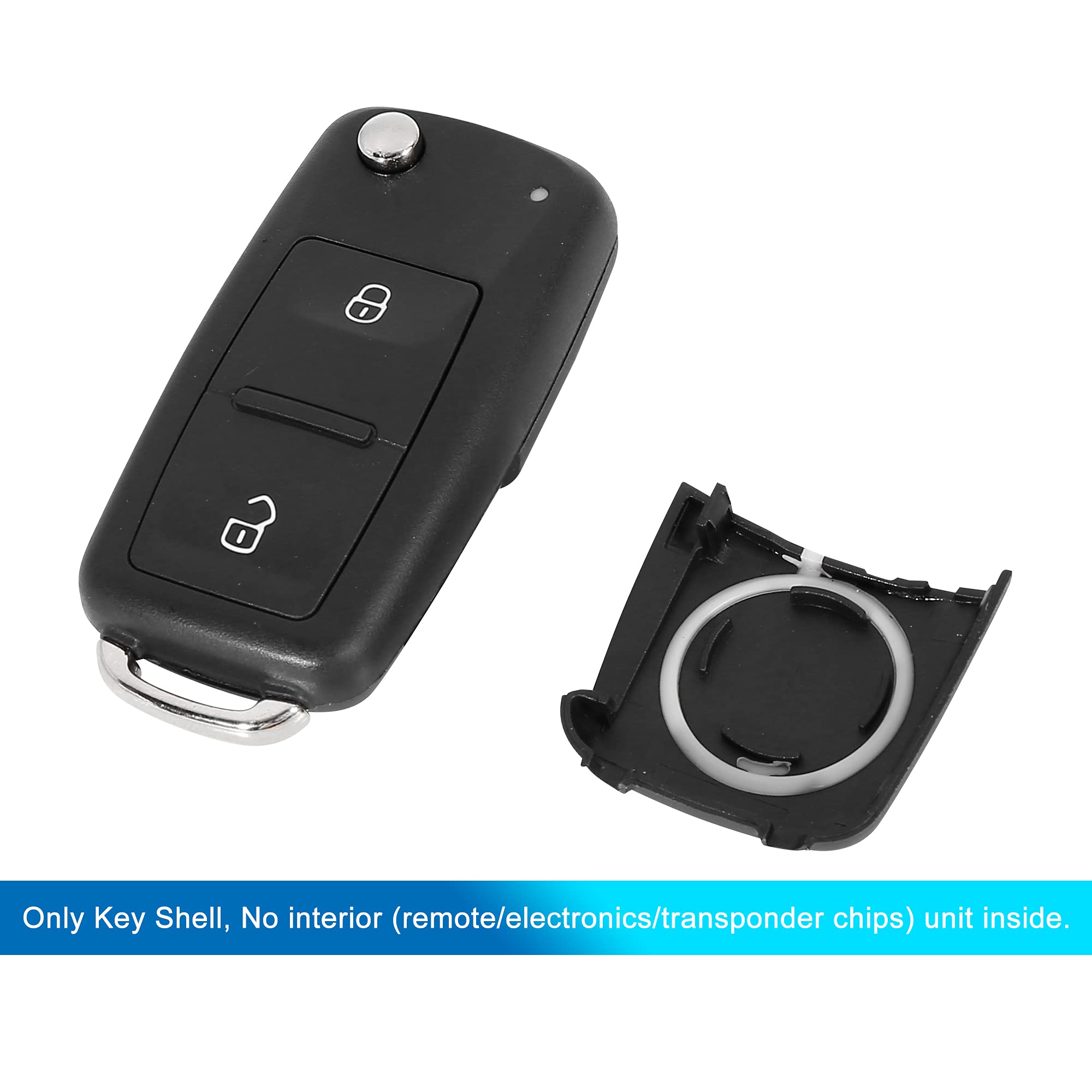 Original Title: uxcell Car Replacement Uncut Blade Flip Fob Remote Key Case for VW Transporter Polo Golf 2 Key Button Black   Optimized Title: **VW Key Fob Replacement Case - Compatible with Transporter, Polo, Golf 2 - Uncut Blade Flip Remote Key Shell (Black) - Durable & Easy to Install for Car Key Protection**    Usage Scenarios: **Perfect for replacing damaged key fobs, upgrading your car key appearance, or as a spare key case for Volkswagen vehicles.**