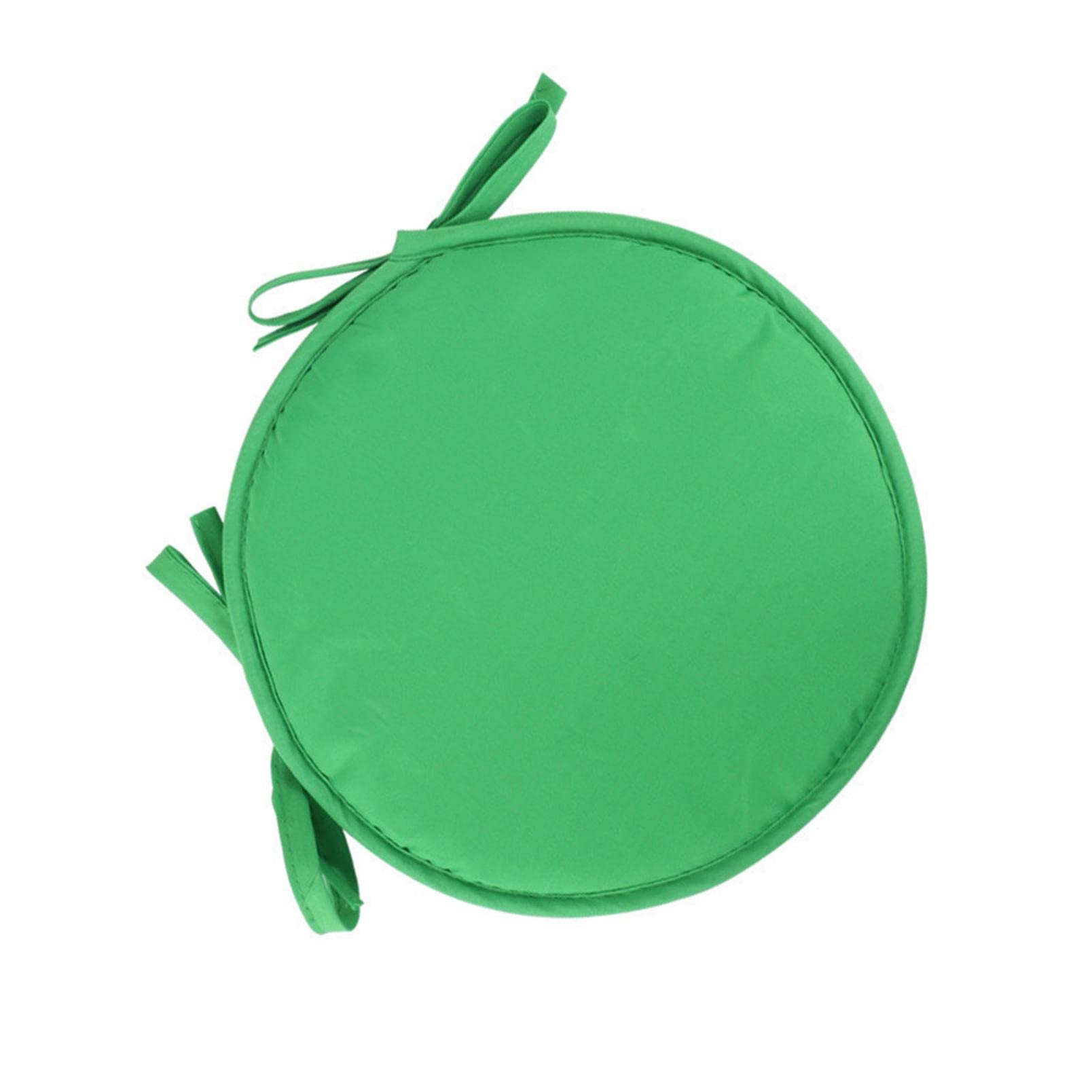4PCS Round Chair Seat Cushions with Ties - Soft & Comfortable Indoor Outdoor Dining Patio Cushion Set - Perfect for Home, Office, Garden Furniture - Green (Great for Dining Chairs, Patio Furniture, and Office Seating)