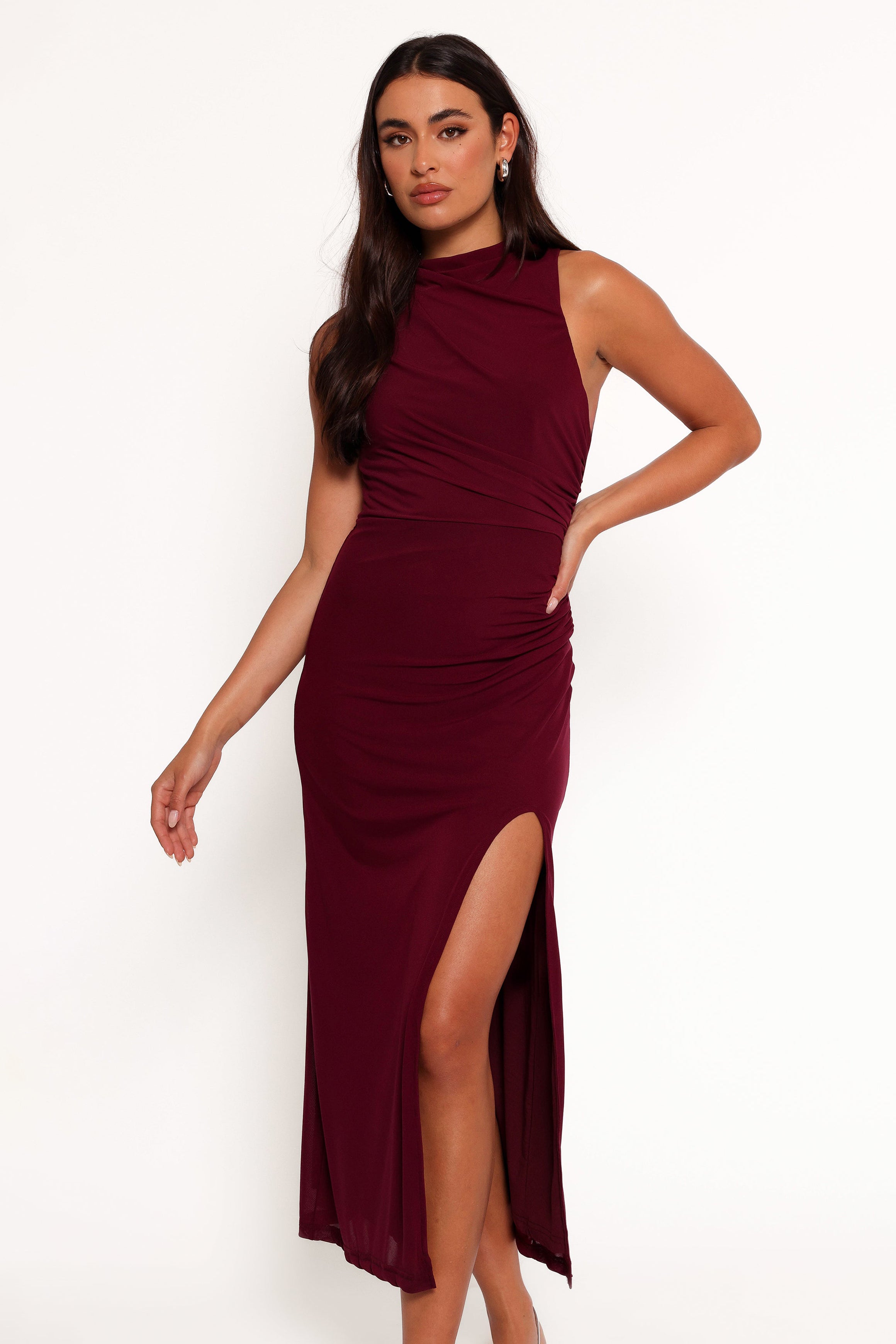 Hayven Maxi Dress for Women - Elegant Plum Flowy Long Dress with Side Slits, Perfect for Summer, Beach, Vacations & Casual Outings