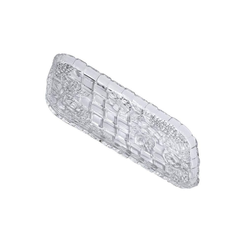 Premium Hemoton Rectangular Glass Fruit Plate - Elegant Serving Tray for Fruits, Snacks & Appetizers | Perfect for Parties, Dining & Kitchen Storage | Durable Food Container & Household Tableware