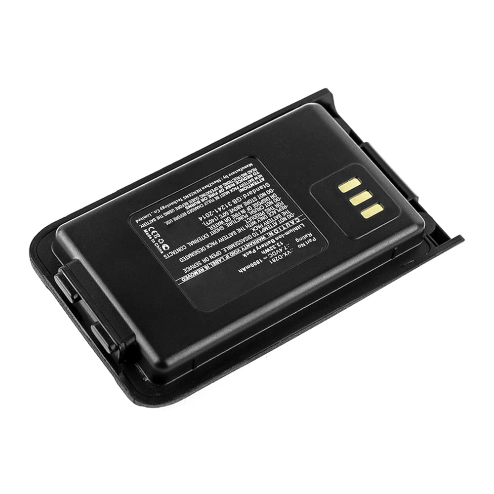 Synergy Digital 2-Way Radio Battery for Vertex VX-D288 & VX-D281 - 1800mAh Li-ion 7.4V High Capacity Replacement Battery - Perfect for Construction, Security & Outdoor Communication