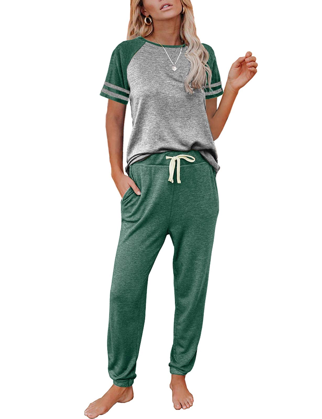 Women's AUTOMET Lounge Set - 2-Piece Jogger & Crewneck Pajama for Home Comfort