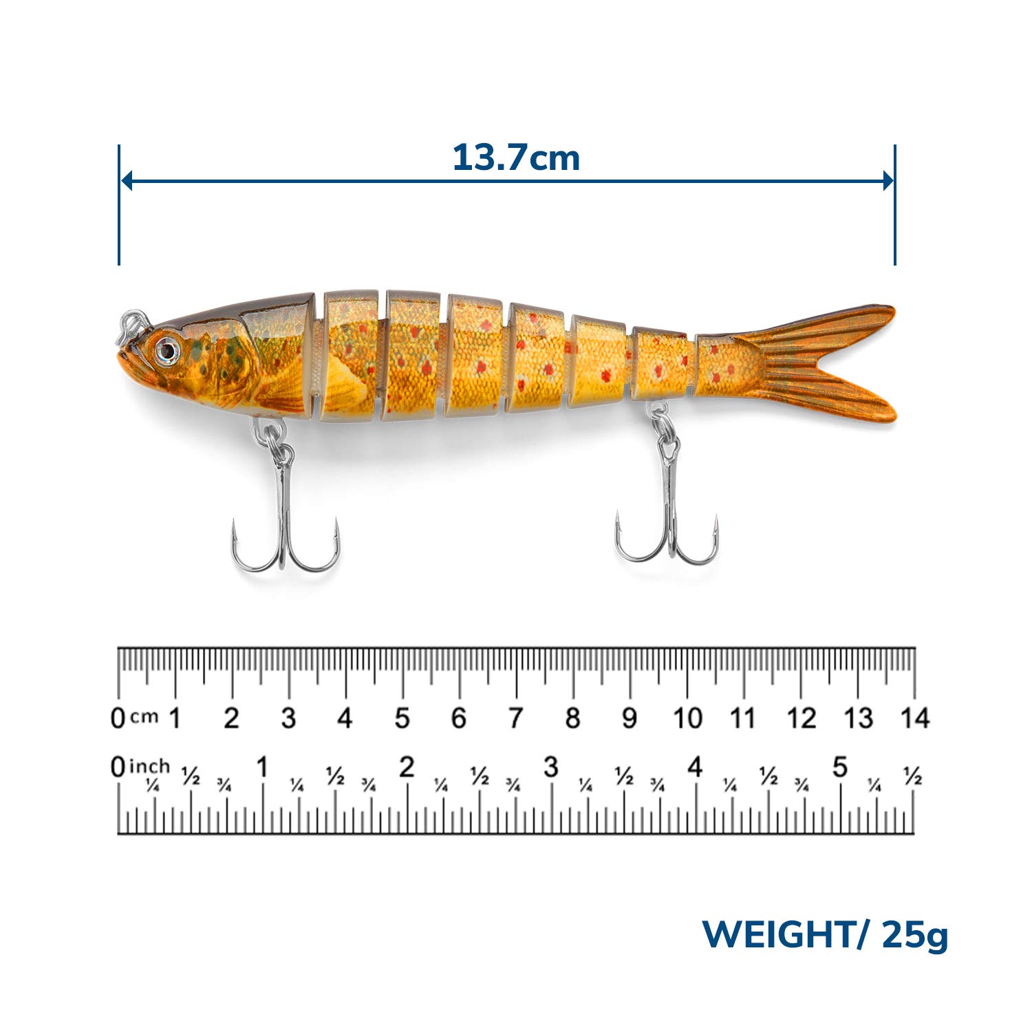 Multi-Jointed Crank Bait Swimbait for Bass & Trout - Slow Sinking Lifelike Fishing Lure for Freshwater & Saltwater - Perfect for Shore Fishing & Boat Angling