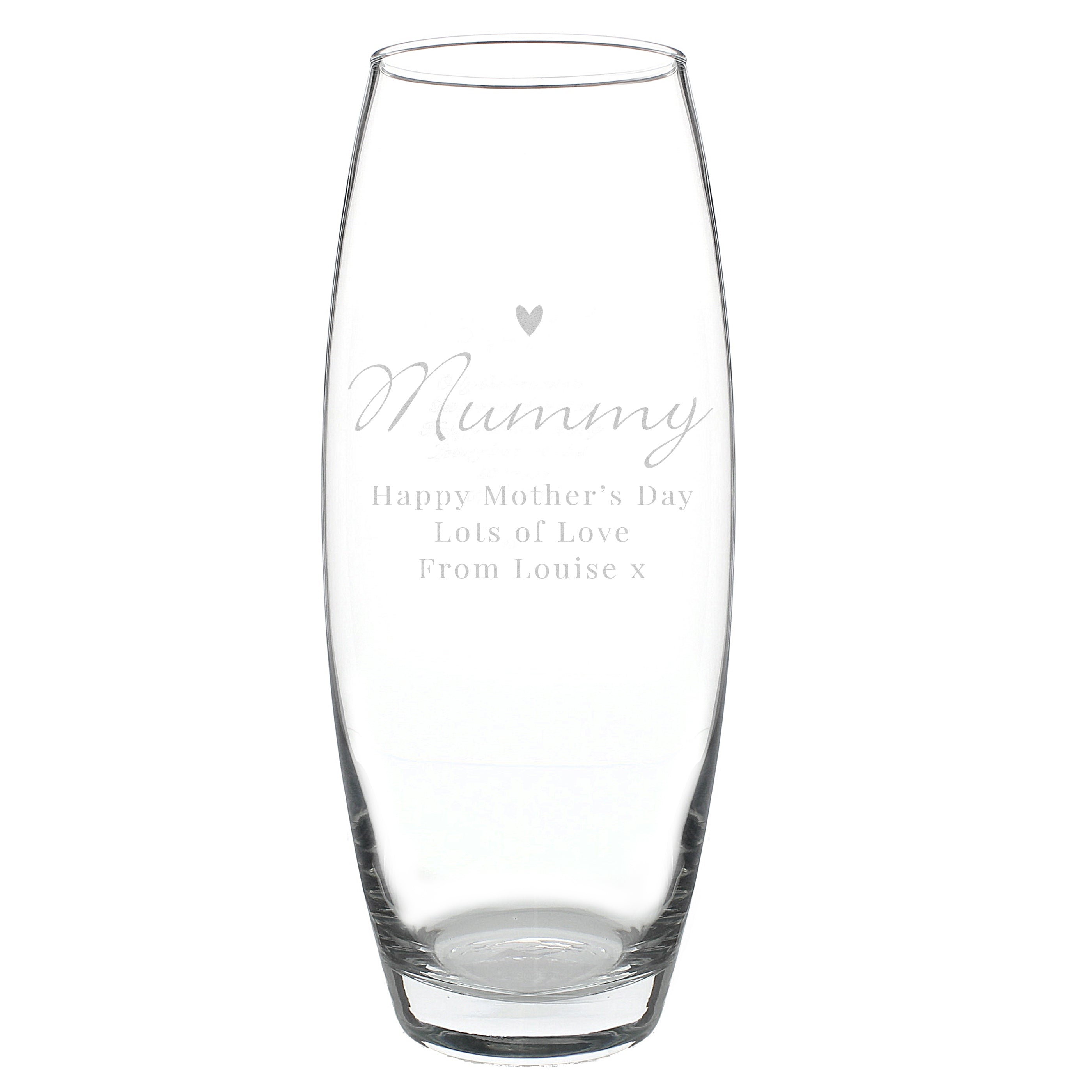 Personalized Love Heart Bullet Vase - Unique Glass Flower Holder for Weddings, Anniversaries & Romantic Home Decor