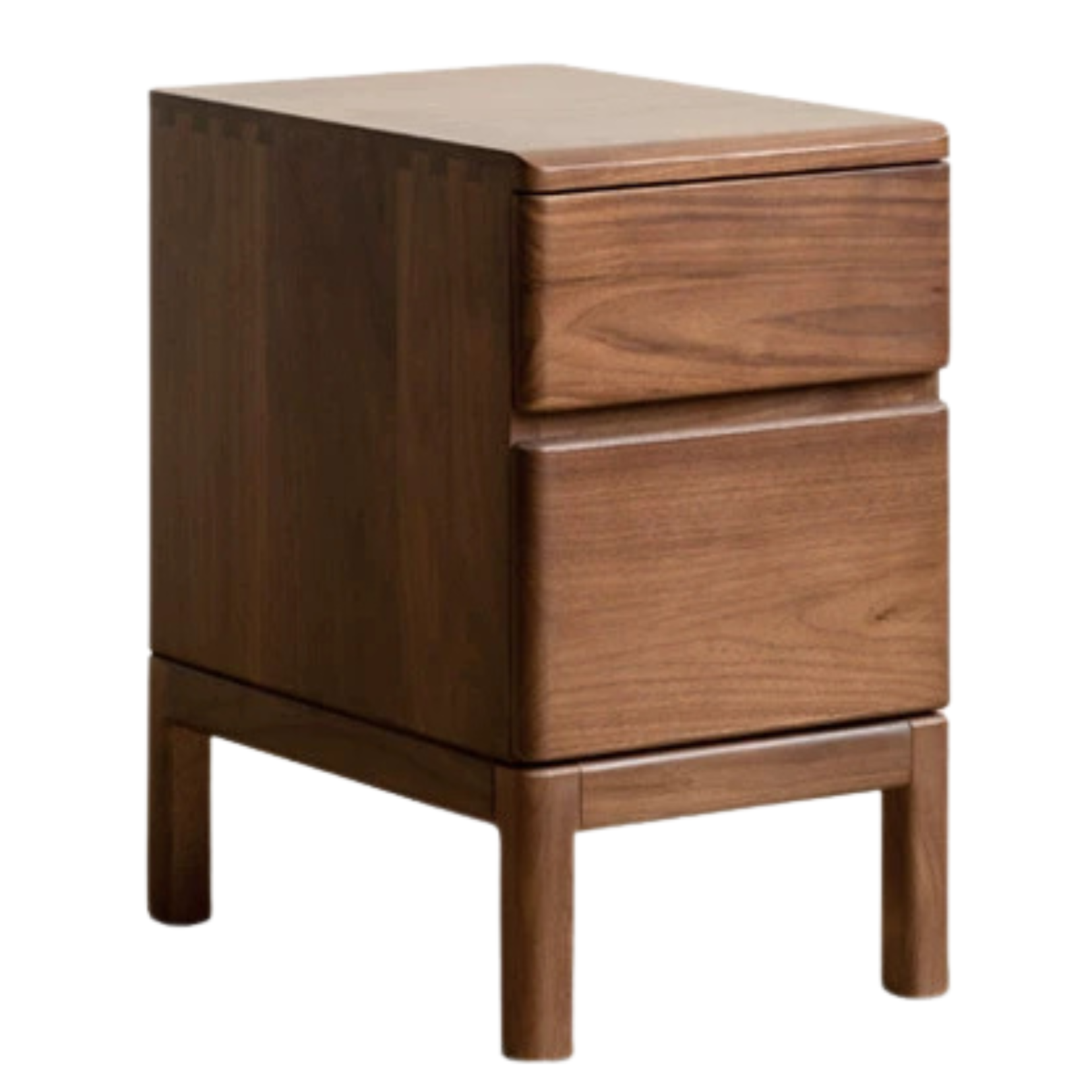 Premium Black Walnut & Ash Solid Wood Nightstand - Stylish Bedside Storage Table for Bedroom, Living Room, or Office