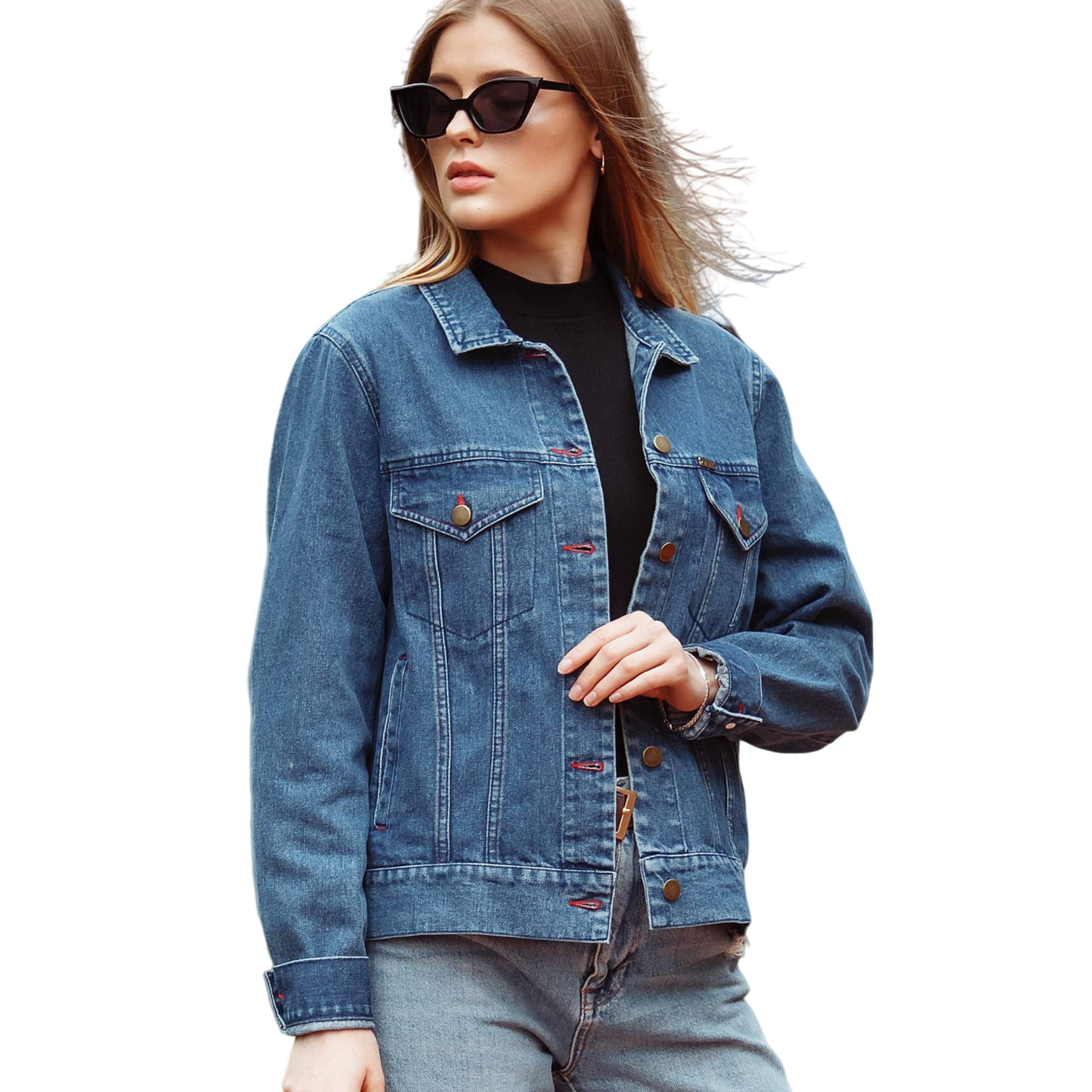 Women's Jean Jacket - Stylish Denim Crop Jacket for Women - Perfect for Casual Outings and Layering