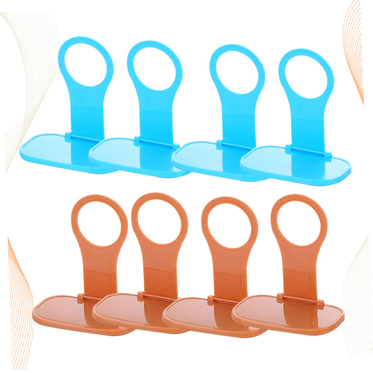 8-Pack Homoyoyo Wall Mount Phone Holder - Adjustable Foldable Phone Stand for iPhone, Samsung, Galaxy - Perfect for Kitchen, Bathroom, Bedroom & Office Organization