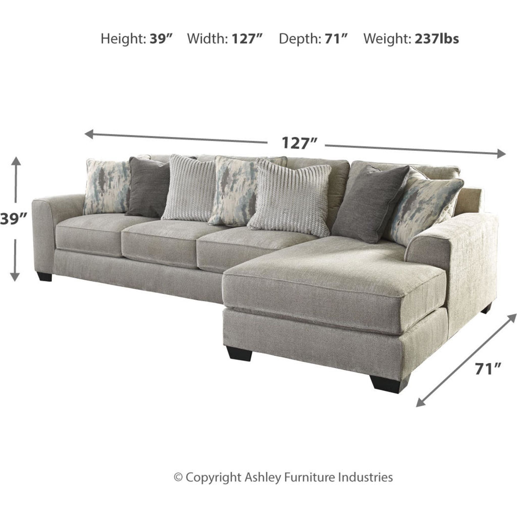Ardsley 2-Piece Sectional Sofa with Chaise Lounge - Modern L-Shaped Living Room Furniture for Small Spaces & Apartments