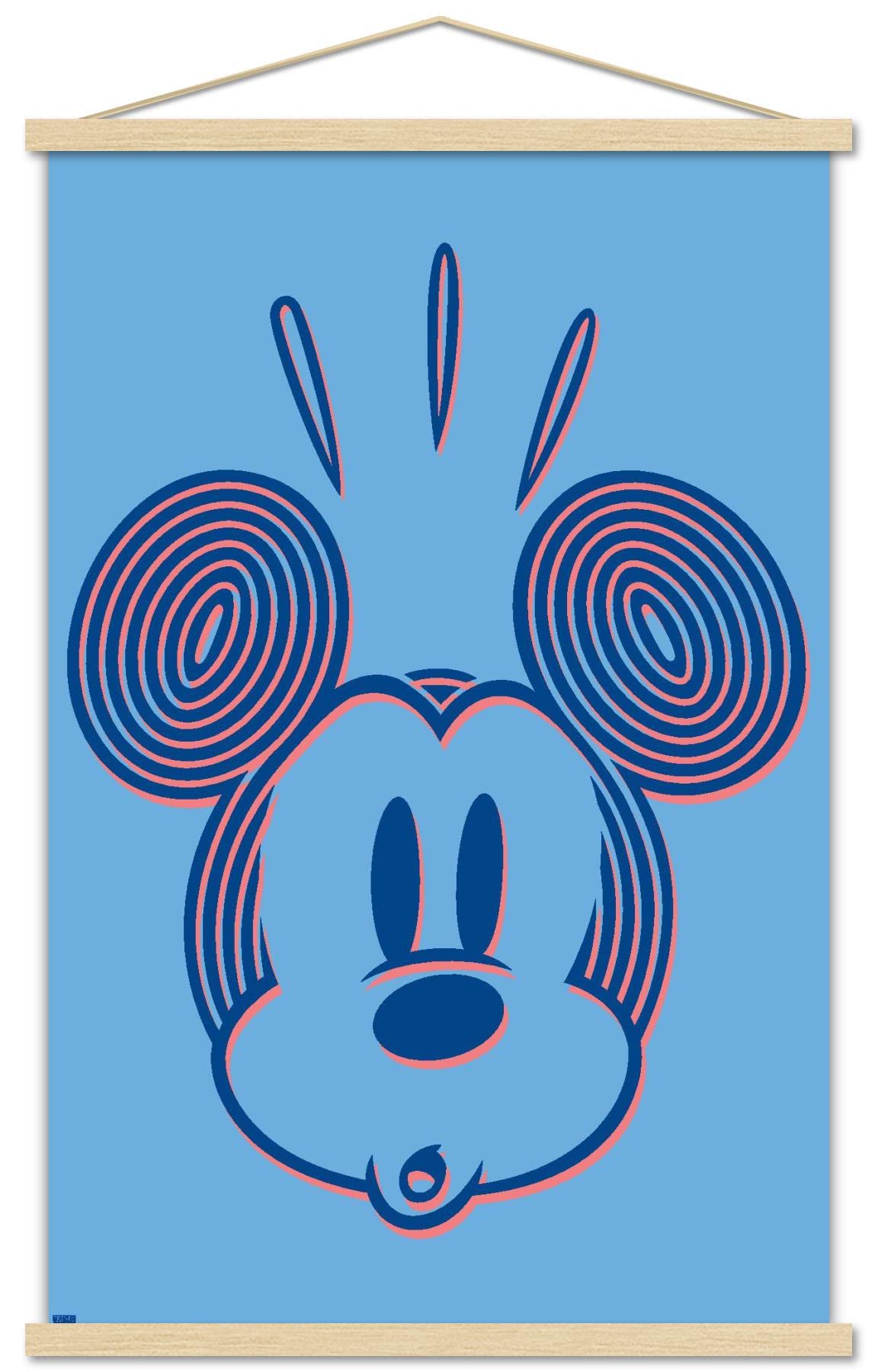 Disney Mickey Mouse Wall Poster with Magnetic Frame - Trendy Home Decor for Living Room, Bedroom & Office