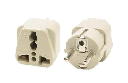 Universal Grounded Schuko Travel Plug Adapter - EU Type C/F for Germany, France, Spain - Perfect for Laptops, Phones & Hair Dryers While Traveling in Europe