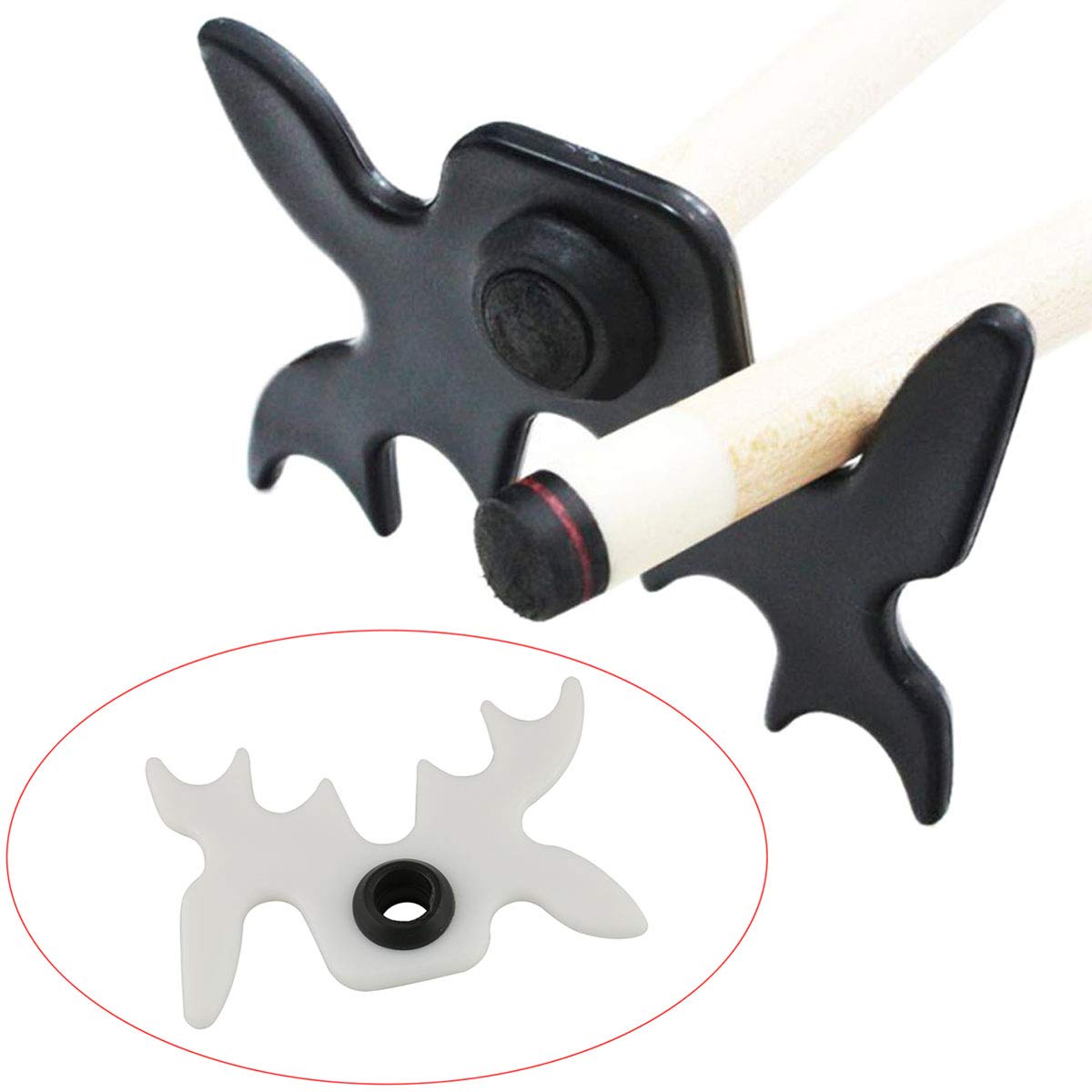DGZZI Moosehead Bridge Head White Plastic Slip-On for Billiard Pool Cue Stick - Perfect for Precision Shots in Pool Games