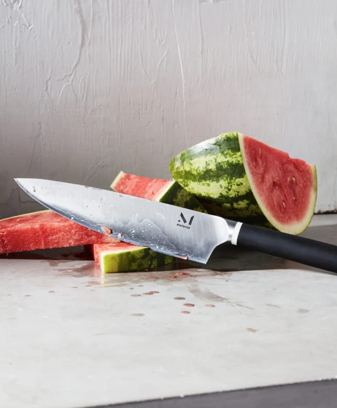 Premium Material Knife Trio Set with Stand - Almost Black & White Ash Wood - Perfect for Home Kitchen, Camping & Outdoor Cooking