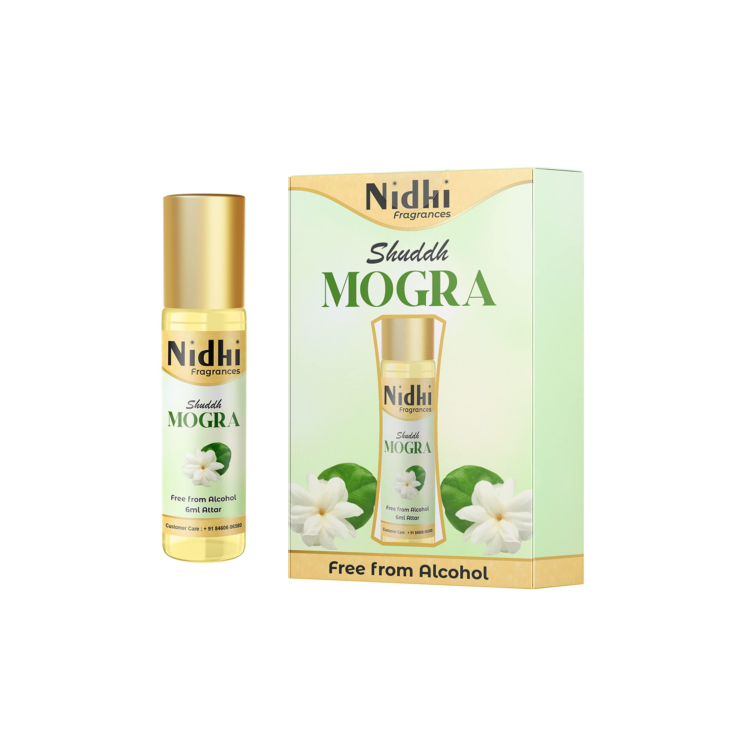 Nidhi Herbal Suddh Mogra Pure Floral Attar Perfume - 6ml for Men & Women | Romantic Date, Wedding & Special Occasion Fragrance