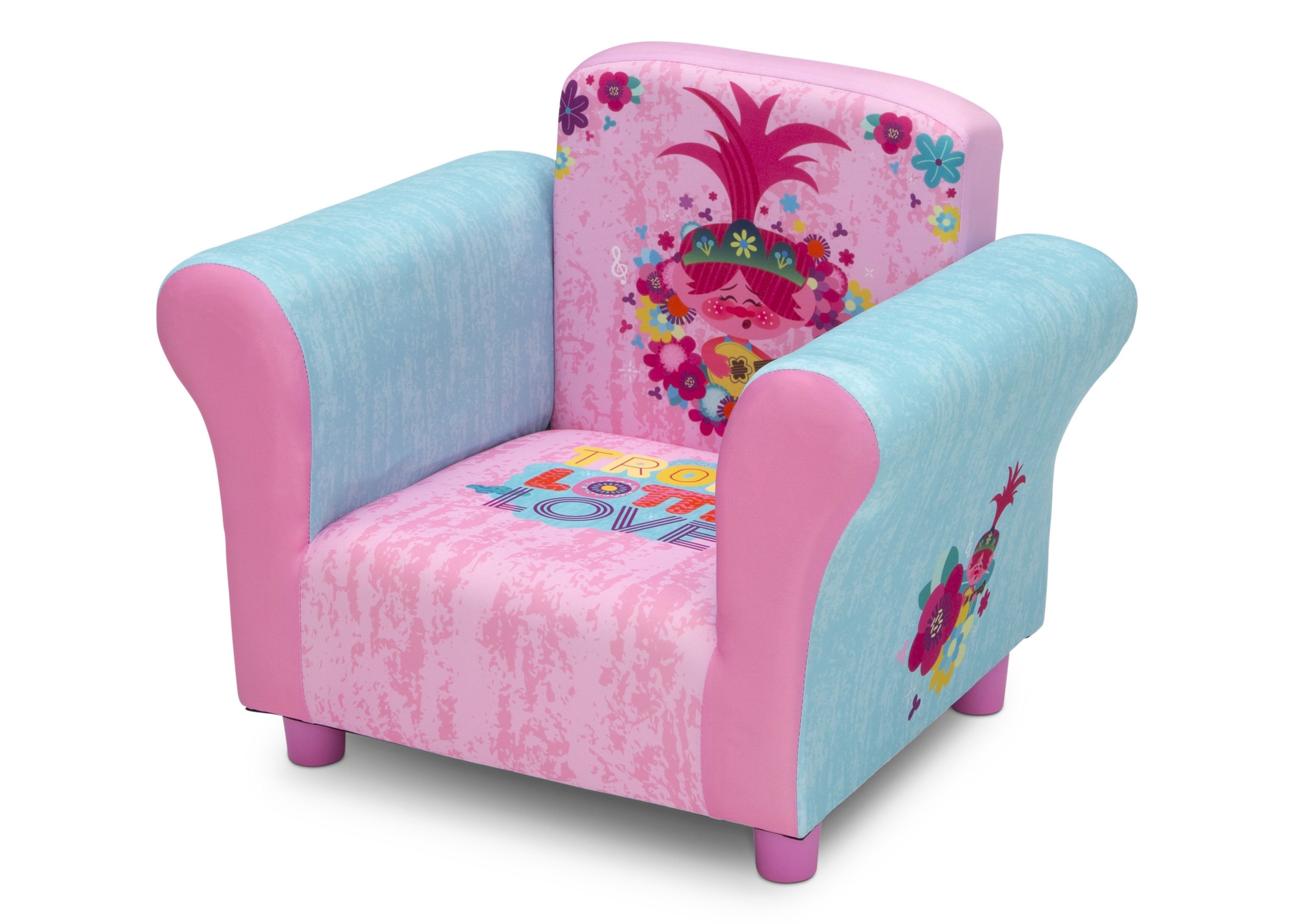 Trolls World Tour Themed Upholstered Chair for Kids - Fun & Comfortable Movie-Inspired Seating for Playrooms & Bedrooms