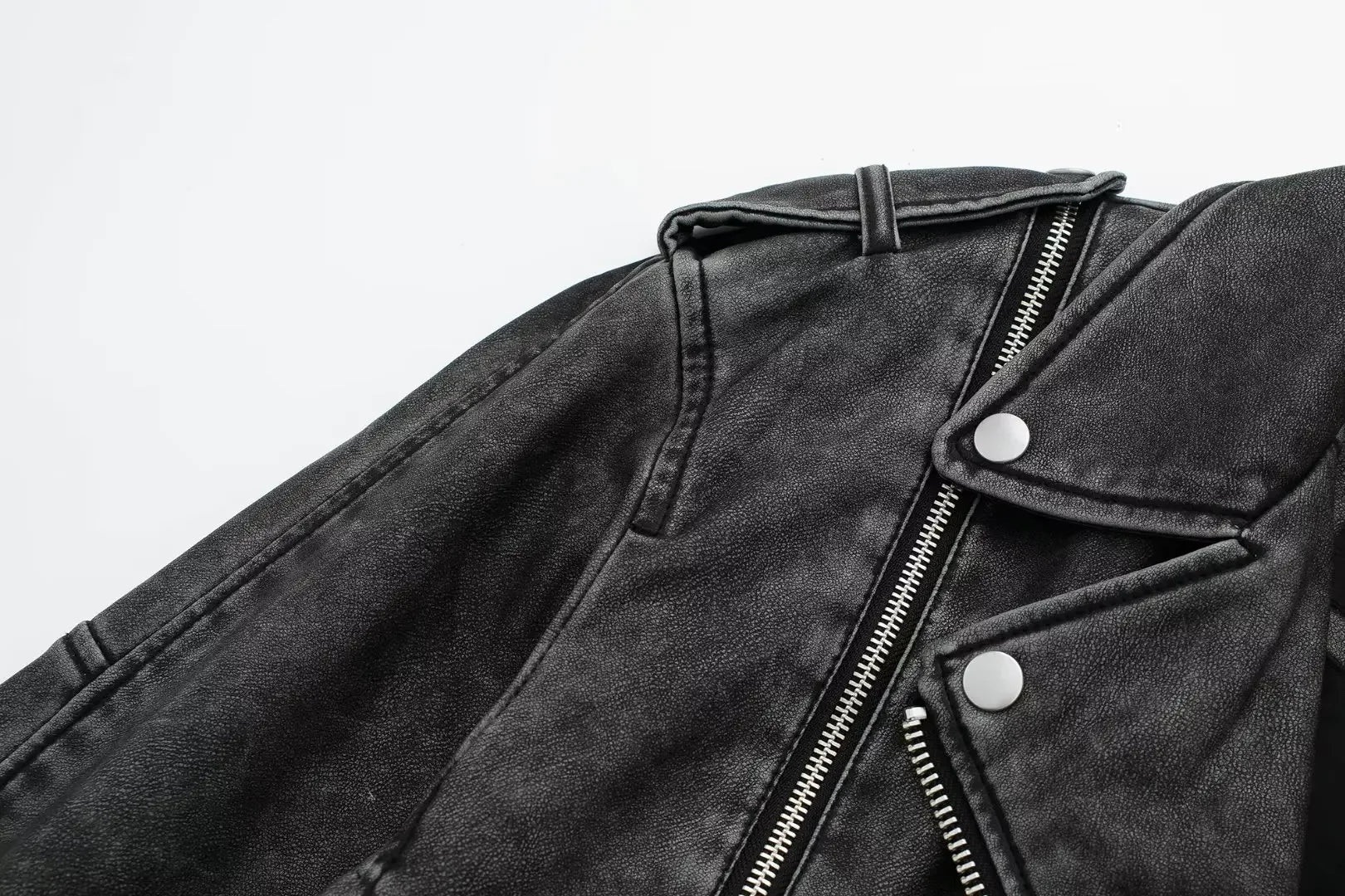 Stylish Women's Faux Leather Motorcycle Jacket - Winter & Autumn Biker Coat with Zipper Design - Trendy Outerwear for Riding, Travel & Casual Wear