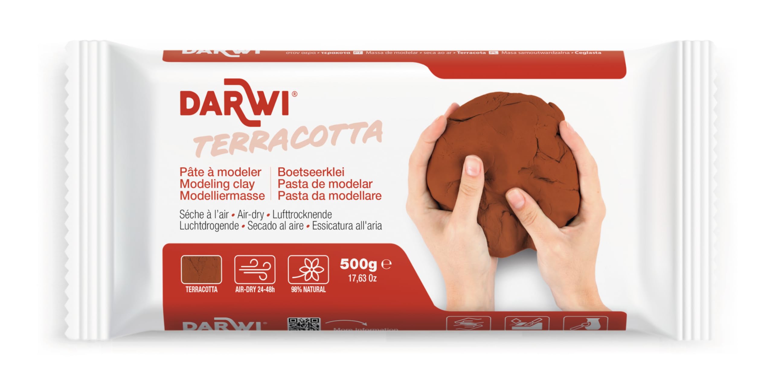 1/2 Kg Natural Terracotta Red Air Dry Clay for Pottery, Sculpting & DIY Crafts – Perfect for Artists, Kids & Home Decor Projects