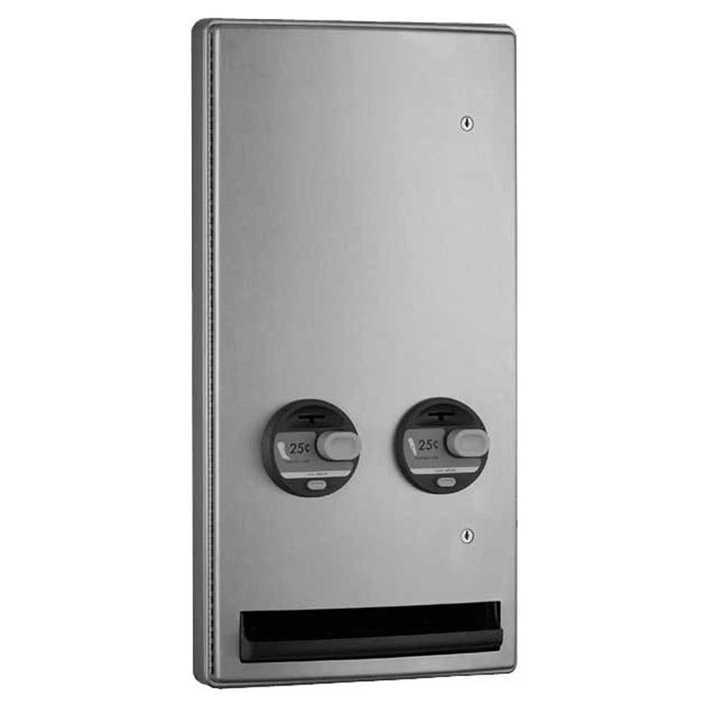 Bobrick B47064 ConturaSeries Semi-Recessed Sanitary Napkin & Tampon Dispenser - Satin Finish | Ideal for Women's Restrooms, Offices & Public Facilities