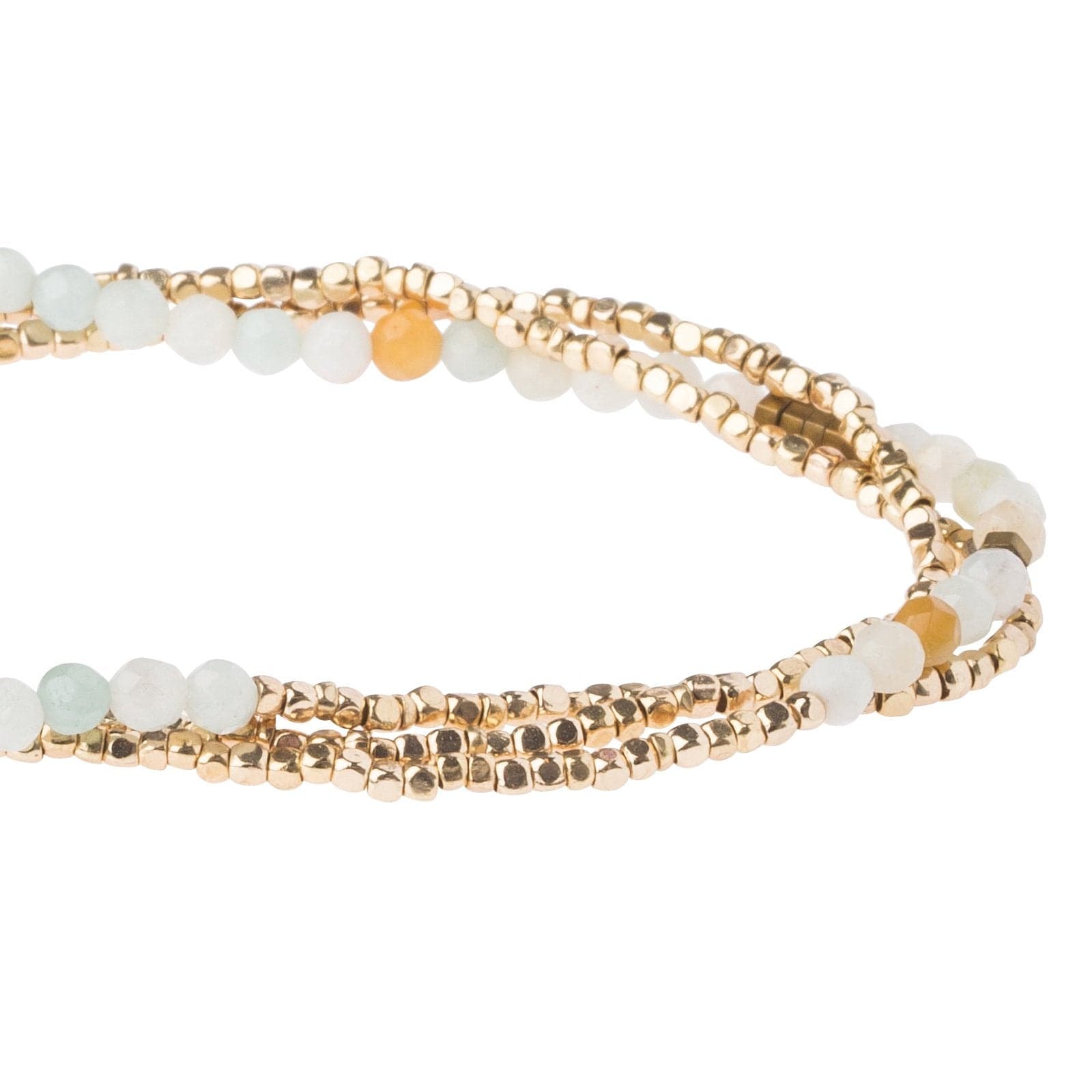 Amazonite Delicate Wrap Bracelet for Courage & Strength - Healing Crystal Jewelry for Women, Adjustable Beaded Bracelet for Positive Energy, Meditation & Everyday Wear