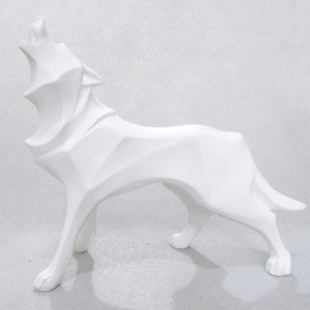 Modern Abstract Ice Wolf Resin Statue - Handcrafted Totem Wolf Dog Sculpture for Home & Office Decor, Unique Animal Gift & Collectible Art Piece | Perfect for Living Room, Bookshelf, or Desk Display