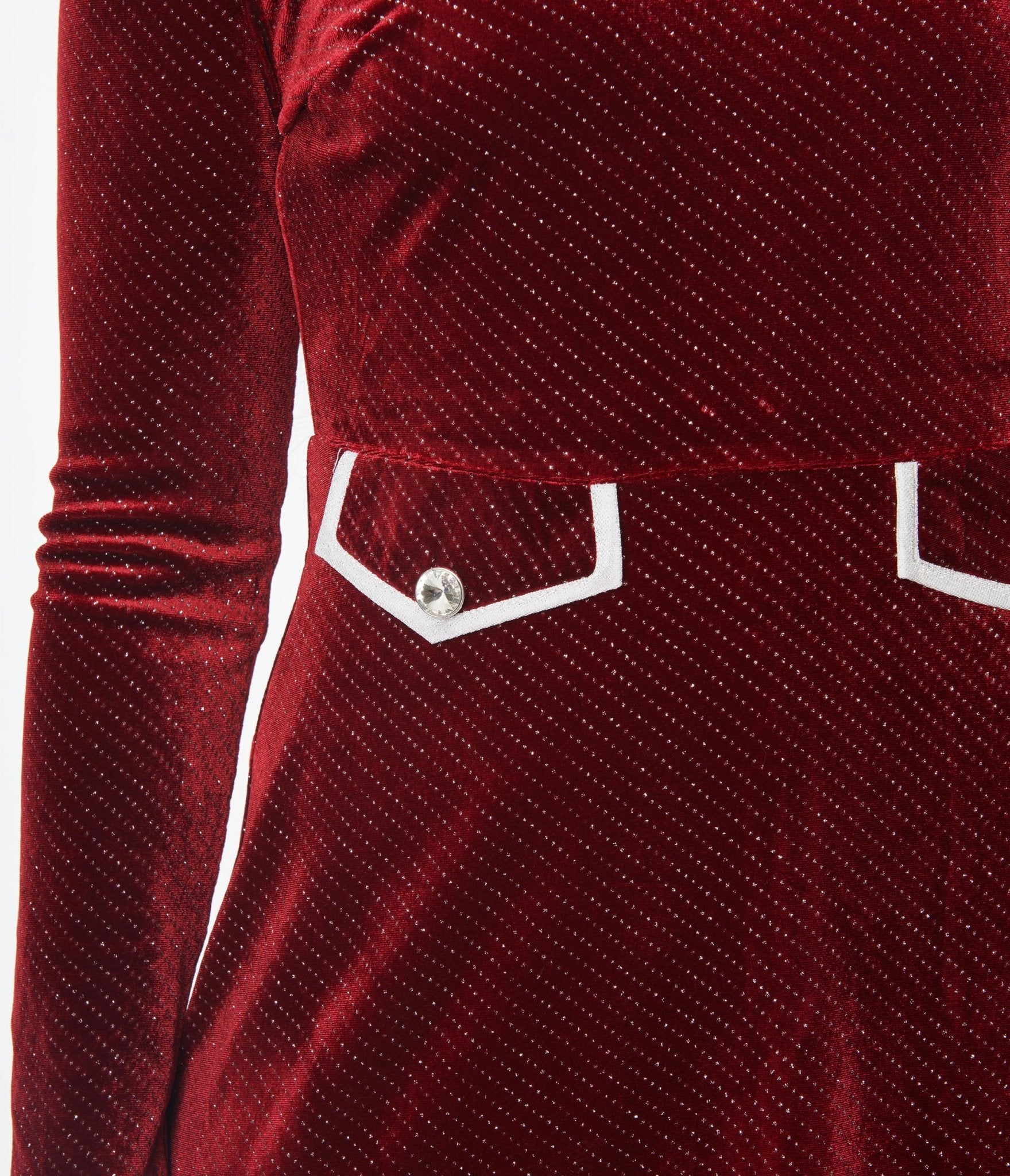 Smak Parlour Burgundy Sparkly Velvet Mock Turtleneck Fit & Flare Dress | Elegant Party & Holiday Outfit | Perfect for Cocktail Parties, Christmas Events & Date Nights