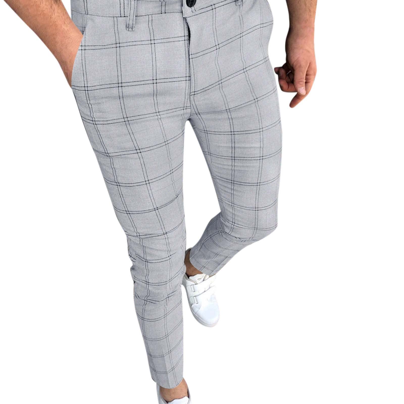 Men's Classic Fit Stretch Dress Pants - Straight Leg Formal & Casual Office Pants for Business & Everyday Wear - Black
