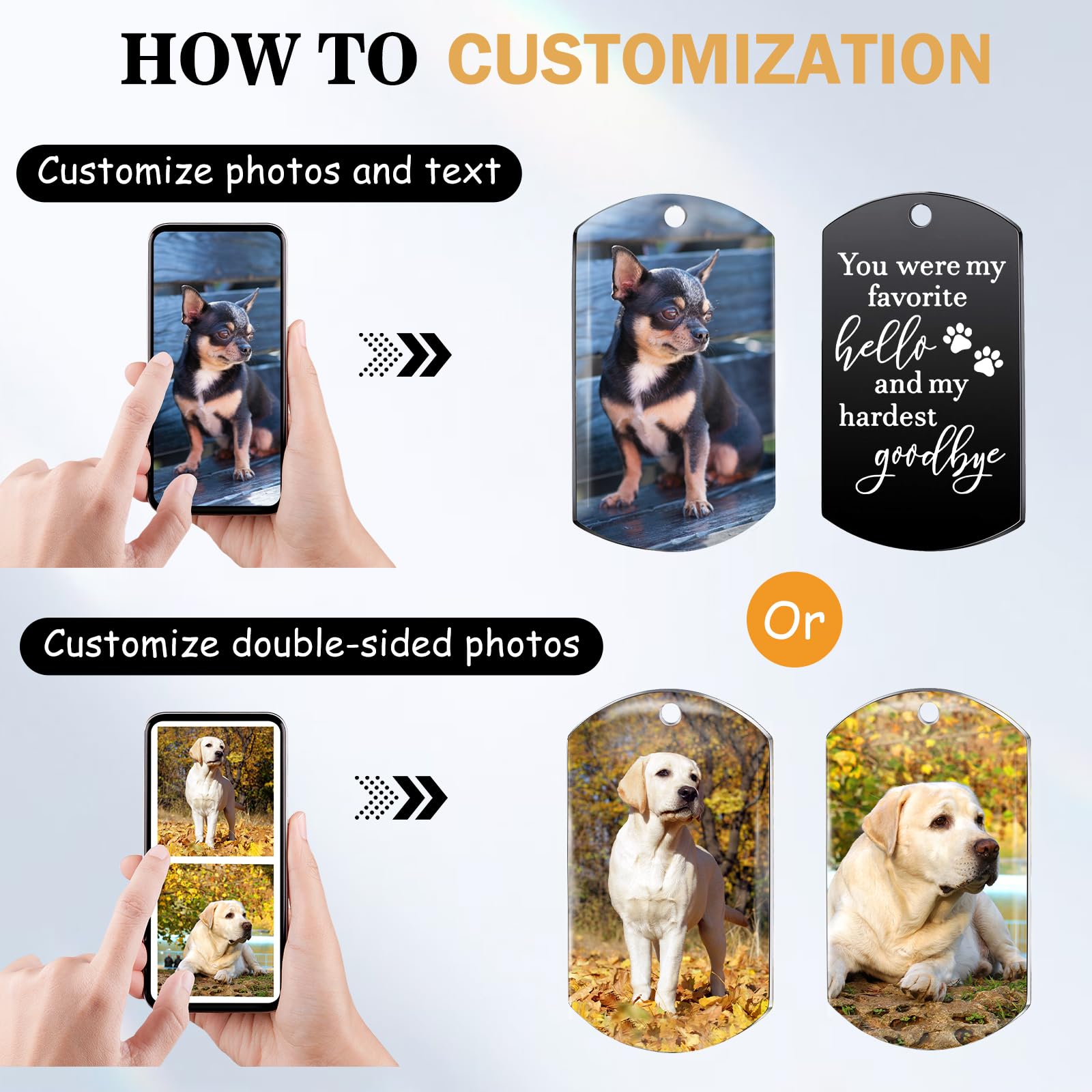 Personalized Dog Photo Keychain - Custom Pet Memorial Gift for Sympathy & Loss of Dog - Perfect for Pet Lovers, Dog Owners & Memorial Keepsakes