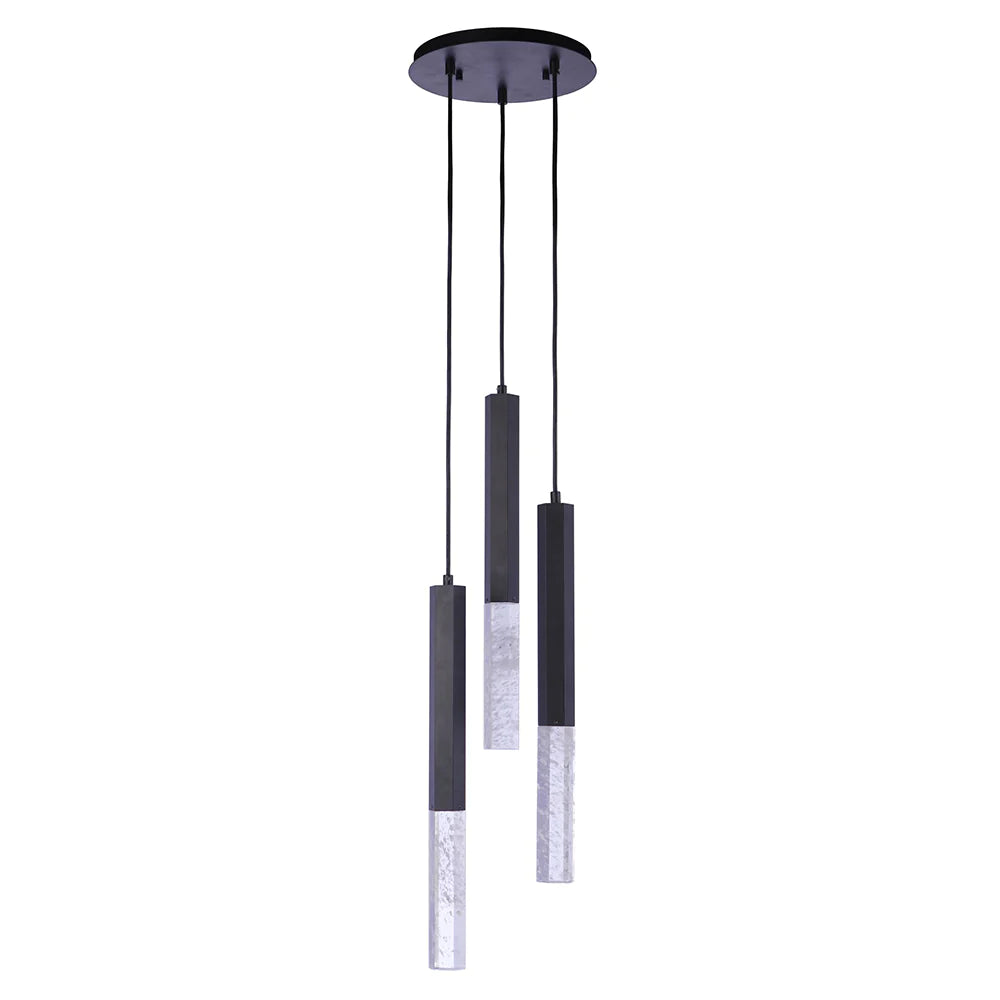 3-Light Black LED Pendant Light Fixture - Modern Industrial Ceiling Lighting for Kitchen Island, Dining Room & Bar