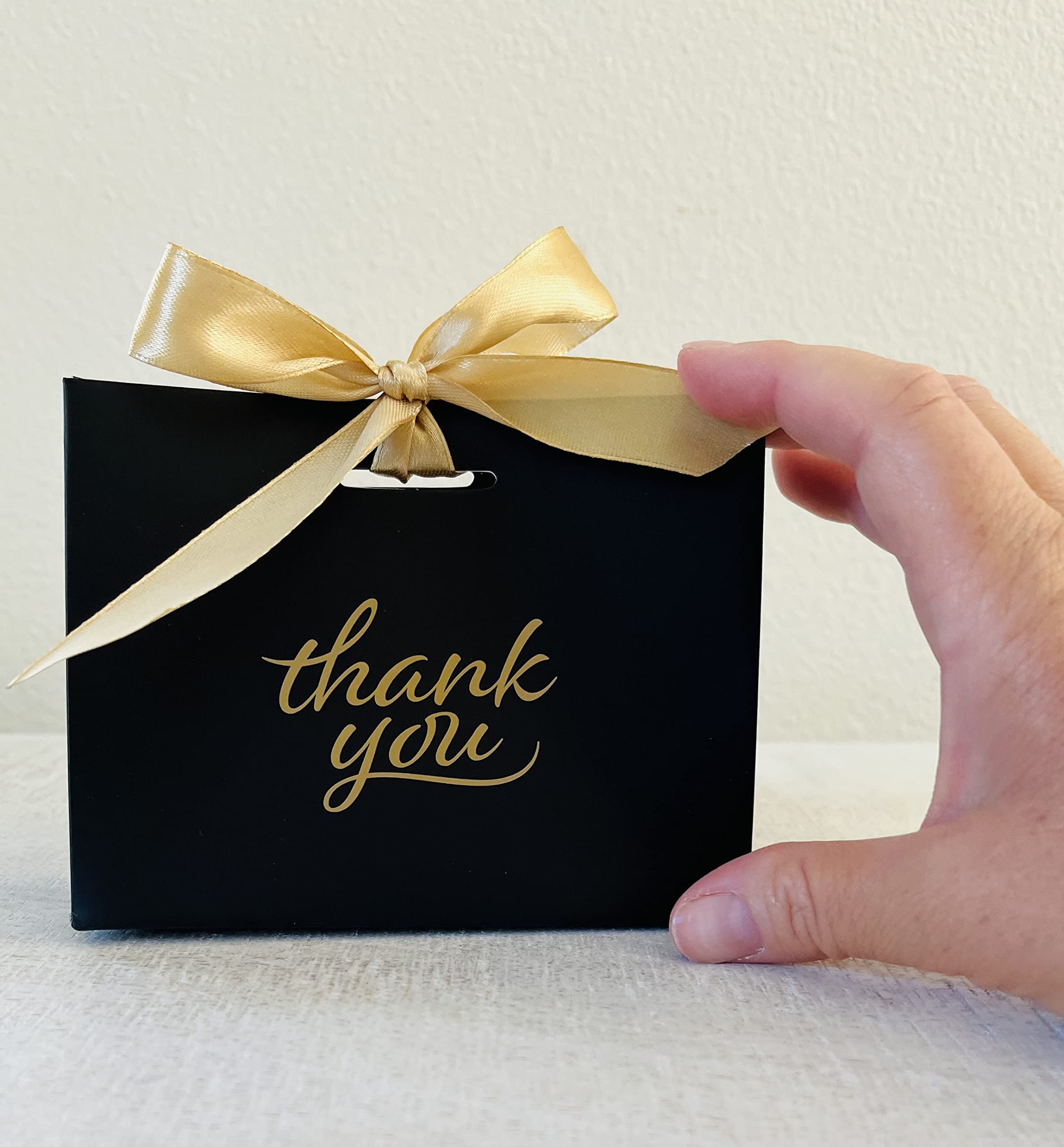 24 Pack Small Thank You Gift Bags 4.5 x 1.8 x 3.9 Inches - Bulk Party Favor Bags for Wedding, Baby Shower, Birthday & Business Events - Perfect for Favors, Gifts & Small Treats