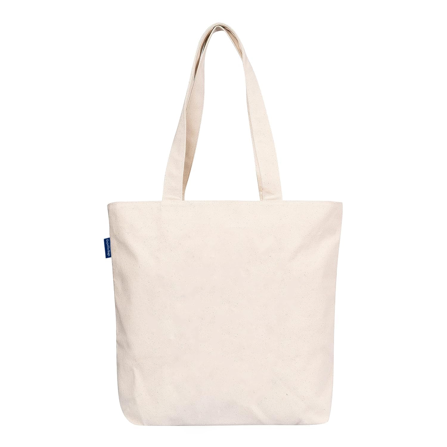 Gujvilla Large Canvas Tote Bag for Women - Heavy Duty Zippered Collage School & Beach Bag - Reusable Multi-Purpose Tote for Gym, Party, Travel & Grocery Shopping - Perfect for Work, College & Everyday Use