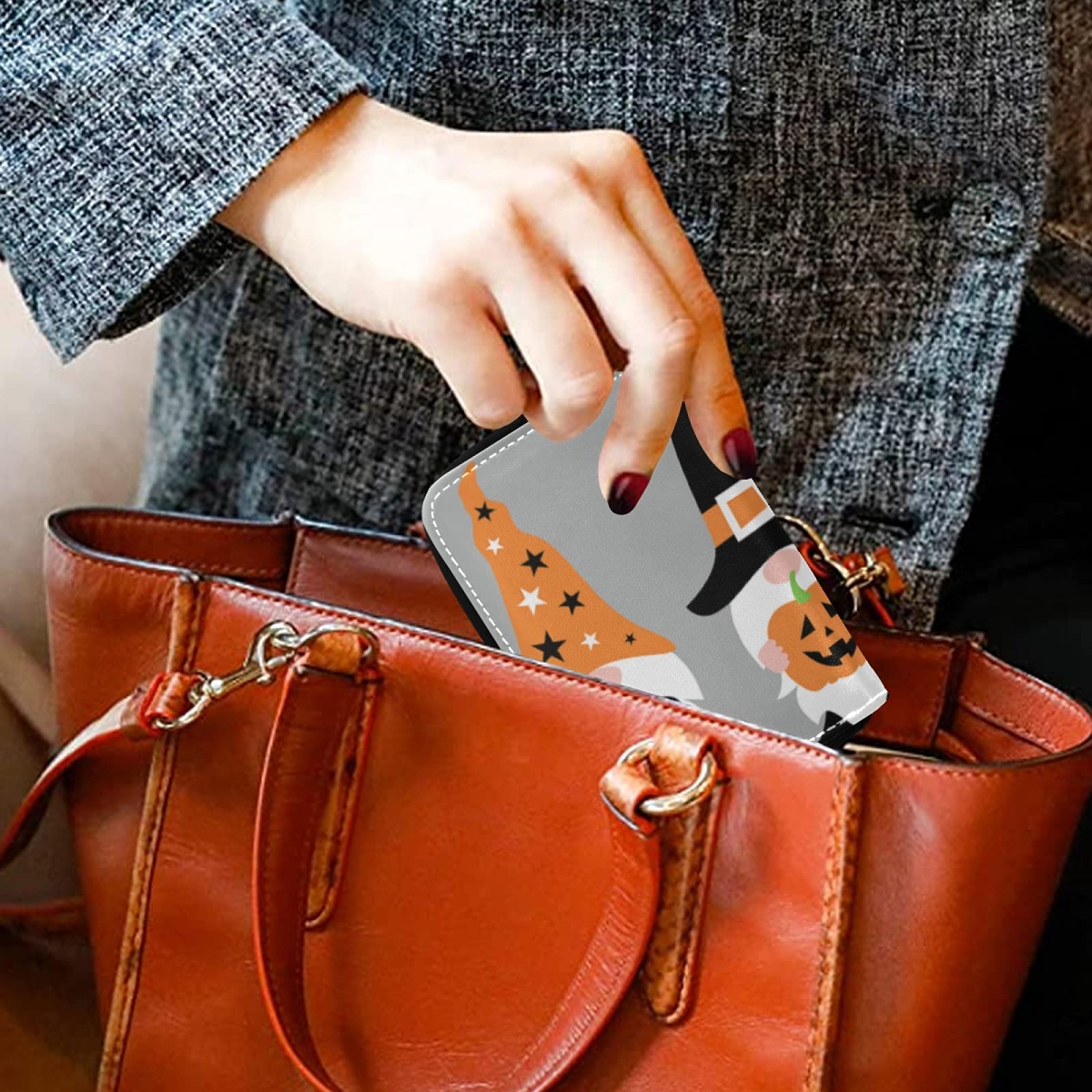 Stylish Grey RFID Blocking Leather Card Holder for Women - Compact Zipper Coin Wallet with Key Organizer & Change Pocket - Perfect for Travel, Shopping, and Everyday Use