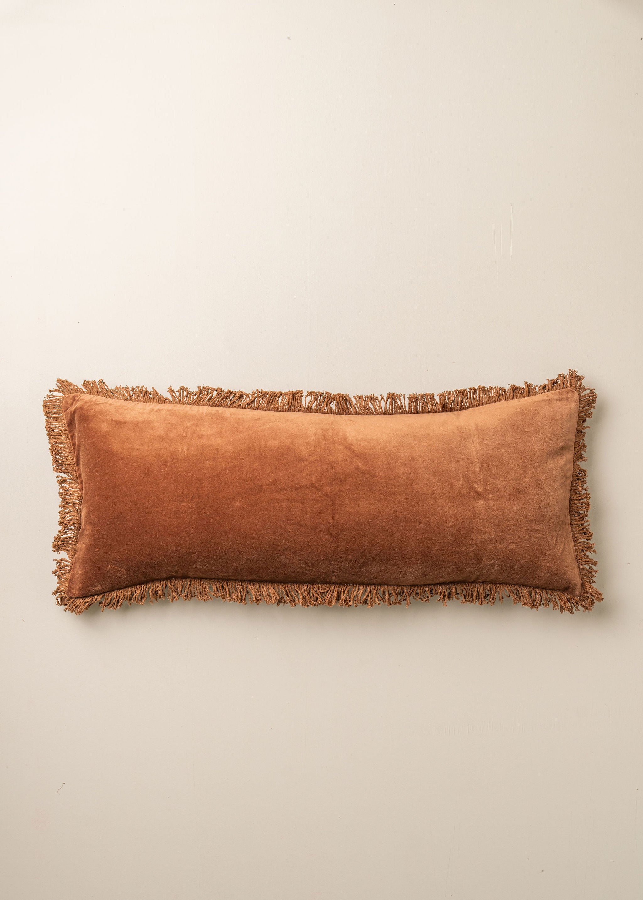 Luxury Velvet Bolster Cushion Pillow - Soft & Comfortable Home Decor for Sofa, Bed, Nursery - Terracotta Color - Perfect for Living Room, Bedroom, Nursery & Reading Nook
