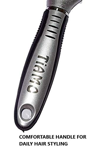 Flat Oval Plastic Hair Brush Set - Blue, Silver & Brown for Hair Styling & Detangling - Perfect for Home, Salon & Travel Use