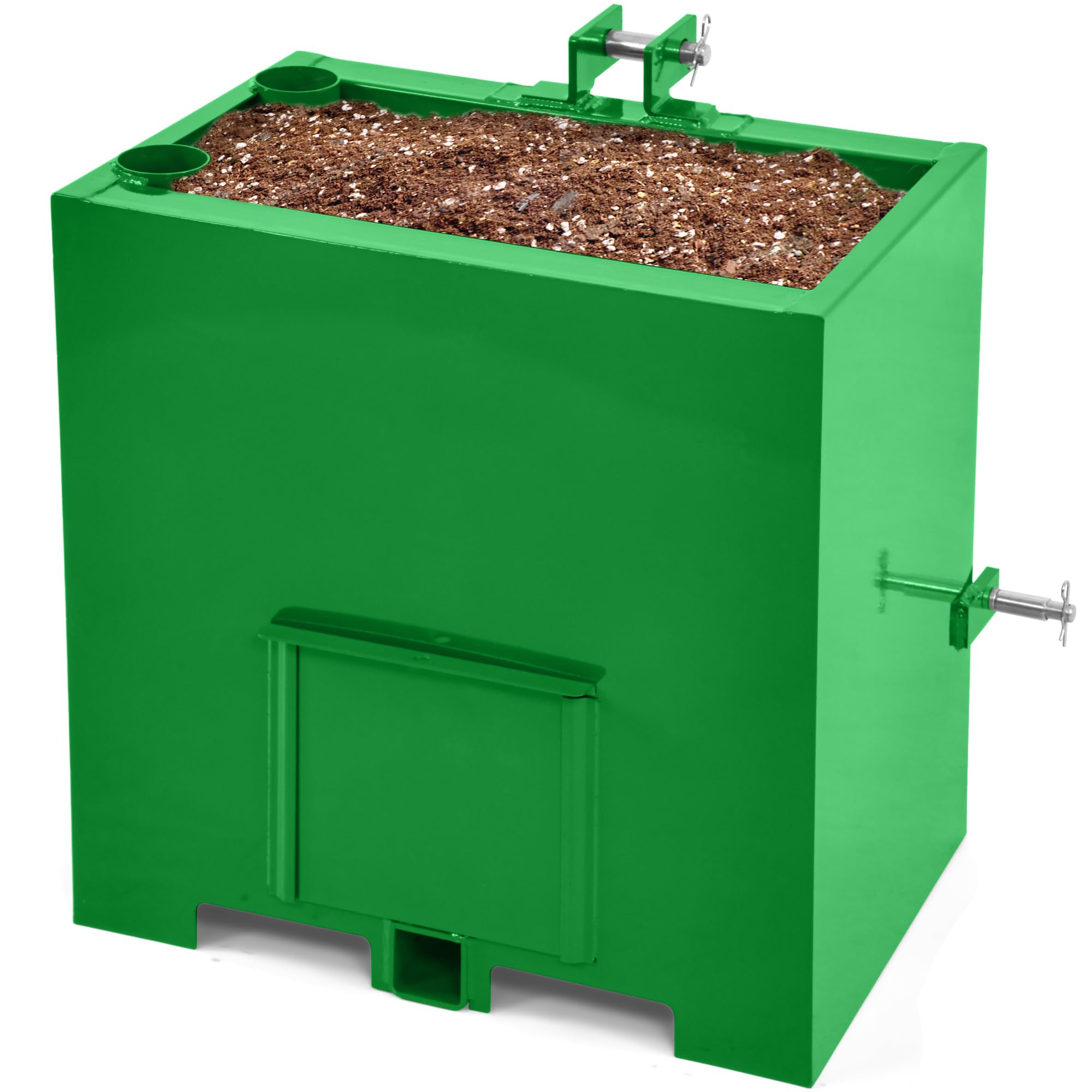 YITAMOTOR 800lbs 3 Point Hitch Ballast Box for Category 1 Tractor - Heavy Duty Weight Box with 2'' Quick Trailer Hitch Receiver (Green) - Perfect for Tractor Stability, Counterbalance & Farm Equipment Transport