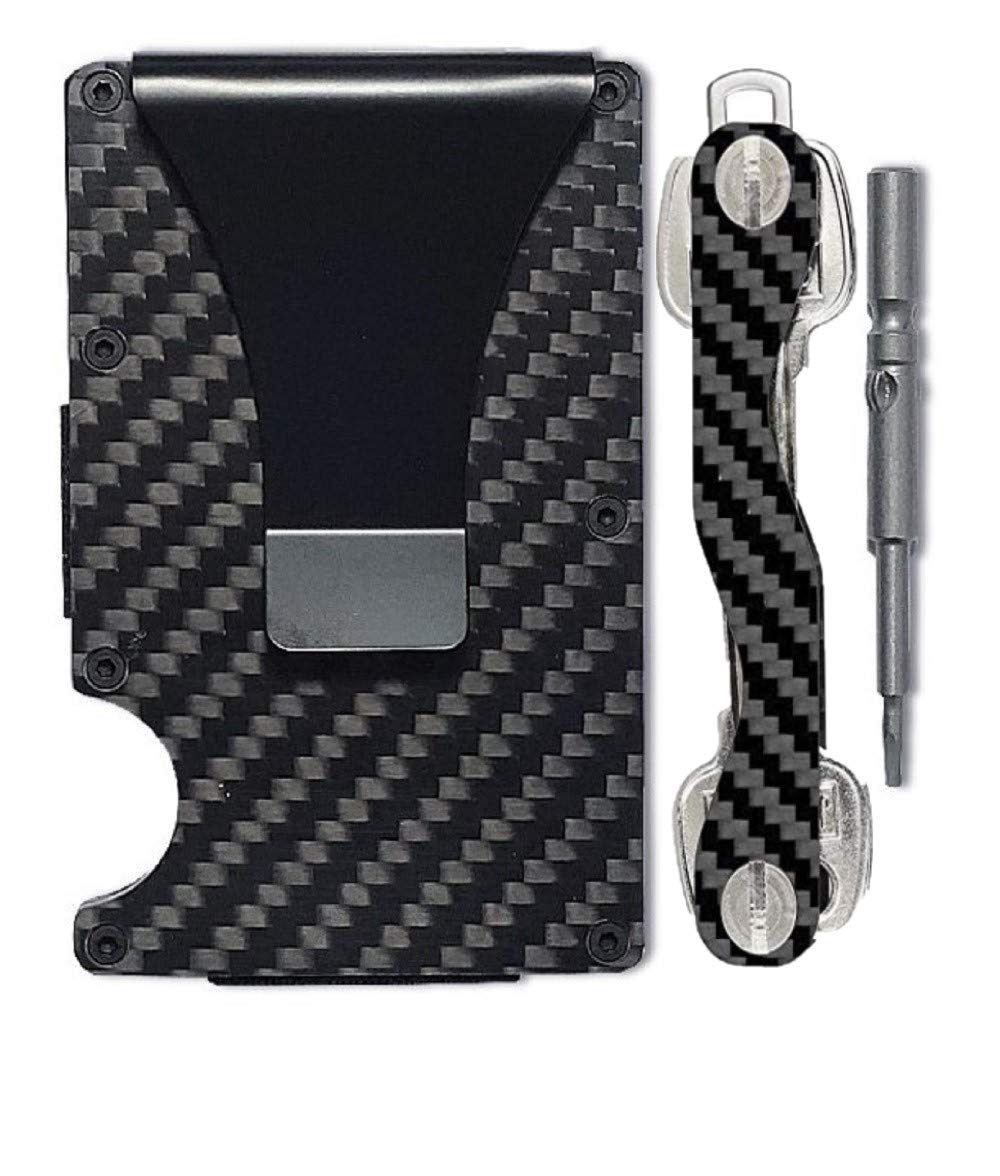 Premium RFID Blocking Carbon Fiber Wallet & Key Organizer - Slim Minimalist Design for Men & Women - Perfect for Travel, Business & Everyday Use