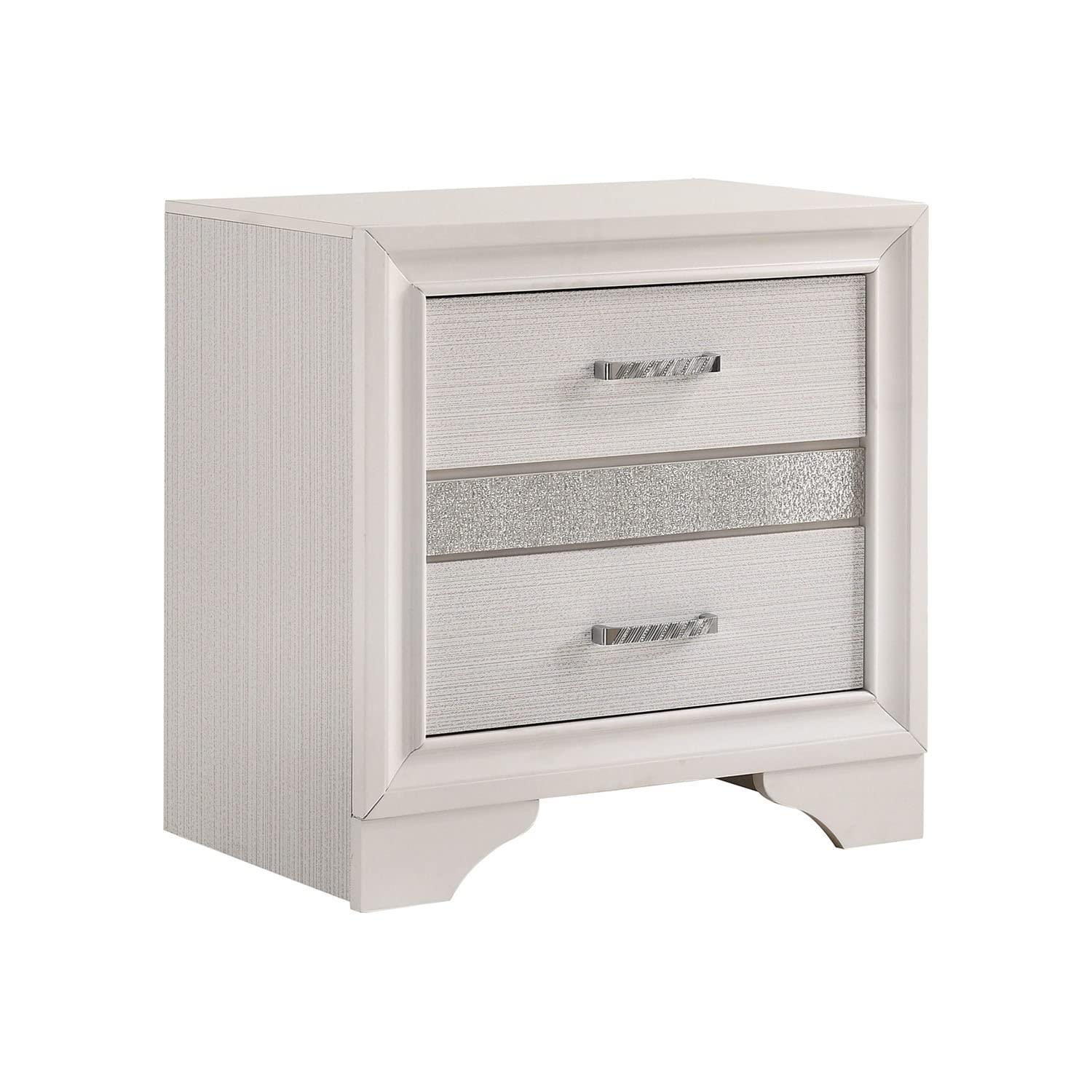 Simple Relax 2-Drawer White Wooden Nightstand - Modern Bedside Table for Bedroom, Living Room & Nursery - Perfect for Storage & Décor