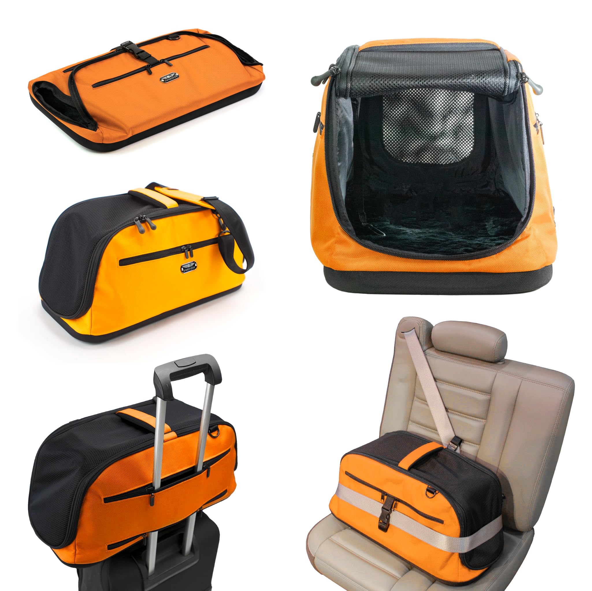 Sleepypod Air In-Cabin Pet Carrier - FAA Approved, Lightweight & Breathable for Small Dogs & Cats - Perfect for Air Travel, Road Trips & Vet Visits (Orange Dream)