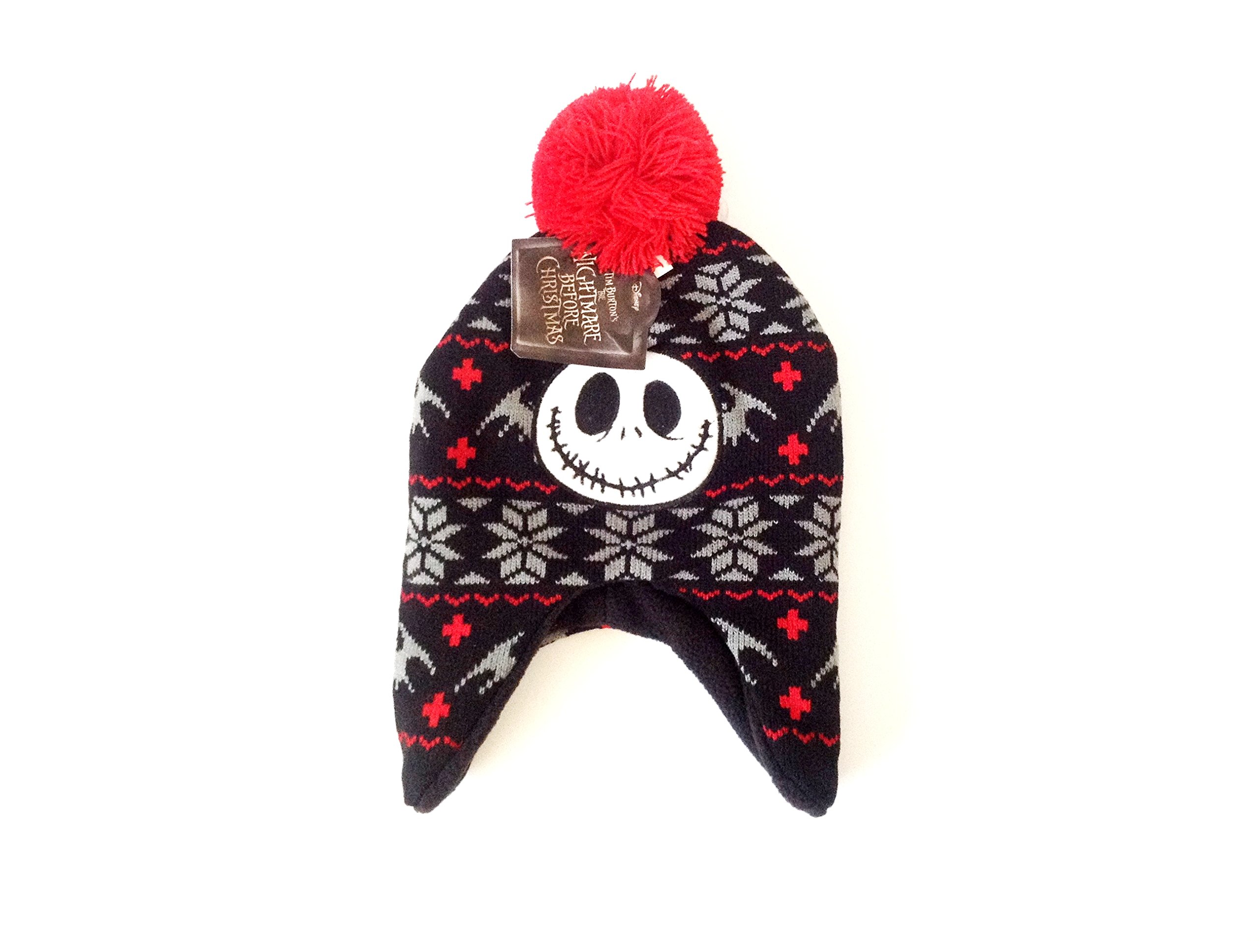 Nightmare Before Christmas Jack Skellington Beanie Hat - NBC Smiling Pumpkin Laplander Winter Cap for Halloween & Christmas Cosplay