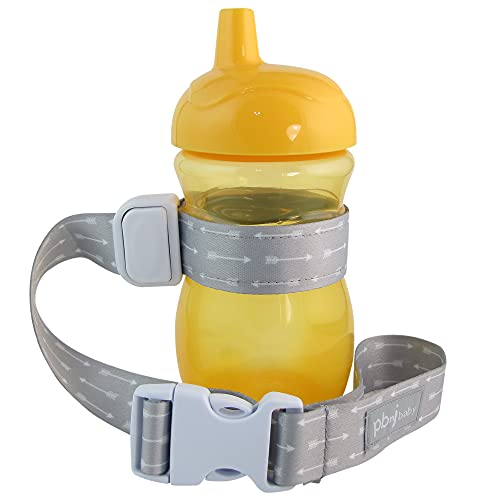 PBnJ Baby SippyPal Sippy Cup Strap Holder Leash Tether - Gray Arrow Design | Secure Toddler Cup Attachment for Strollers, High Chairs & Car Seats | No Drop Spill-Proof Solution for On-the-Go Parents