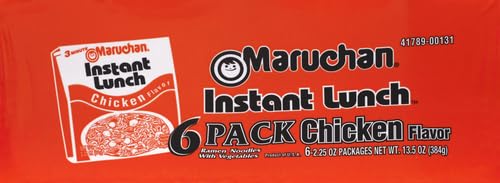 Maruchan Instant Lunch Chicken Flavor Ramen Noodles (Pack of 6) | Quick & Easy Microwave Meal for Office, College Dorm, or Emergency Food Supply