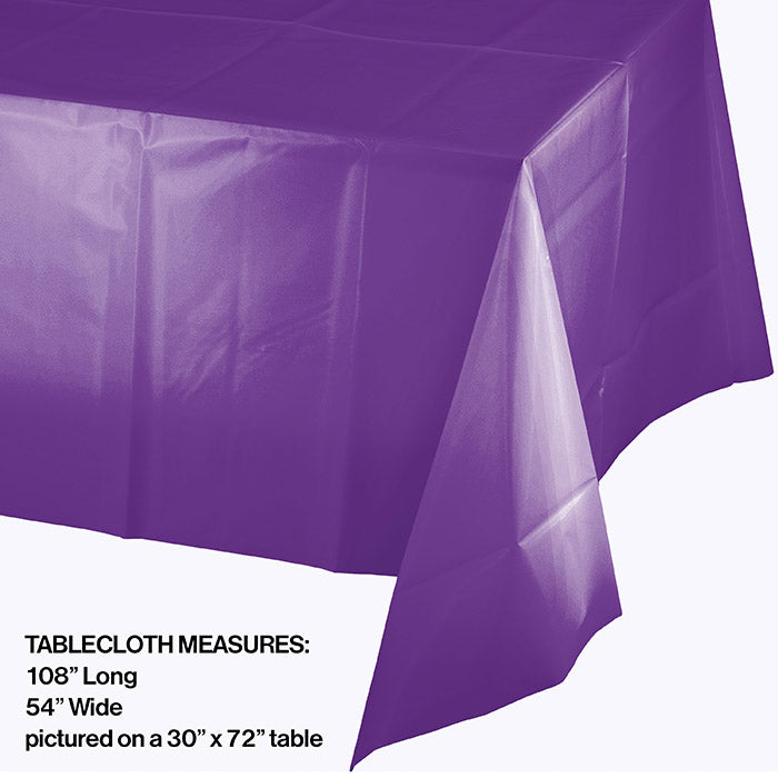12-Piece Bulk Amethyst Purple Plastic Table Covers - Waterproof Disposable Party Tablecloths for Birthday, Wedding, Baby Shower & Holiday Decorations