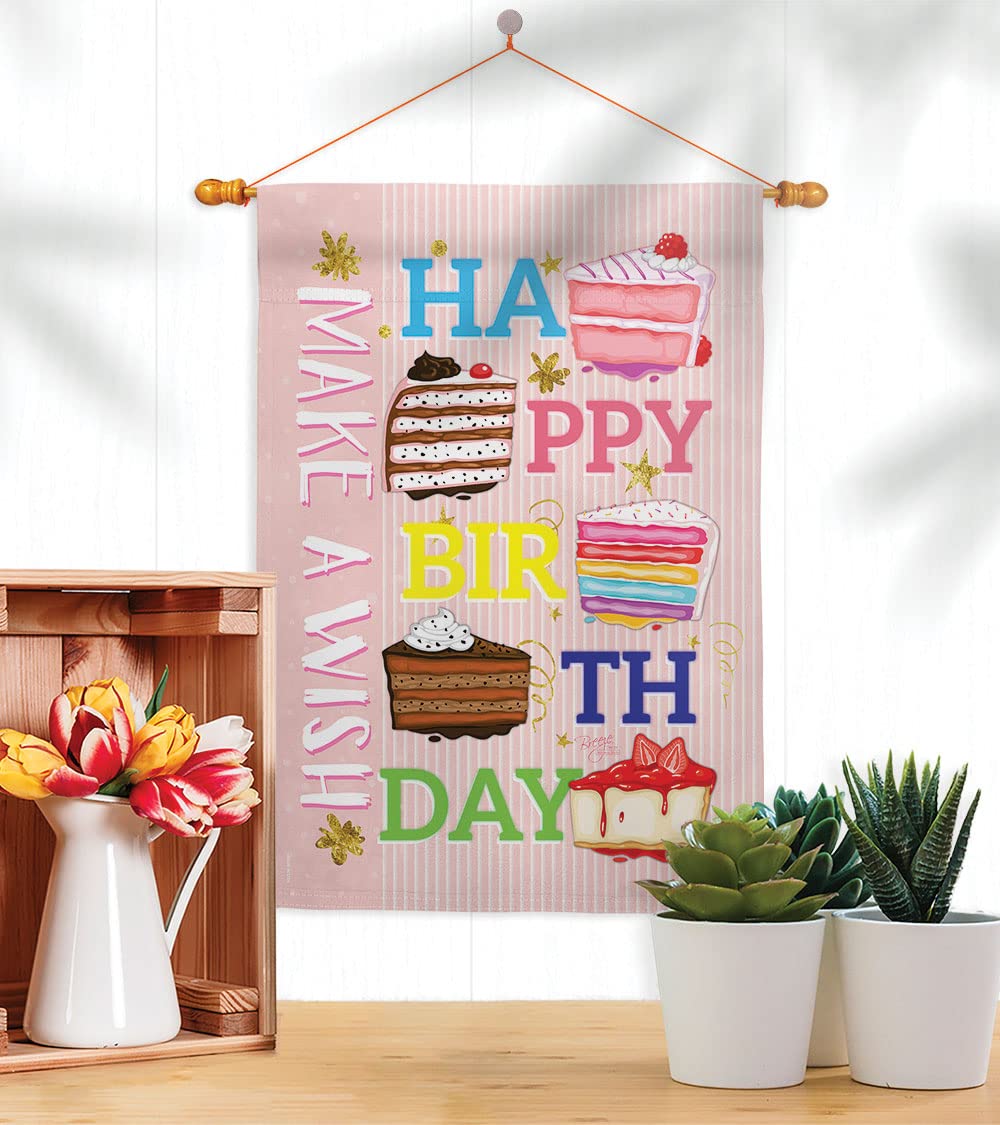 Breeze Decor Make a Wish House Flag Set 28x40 - Party Decor for Special Occasions