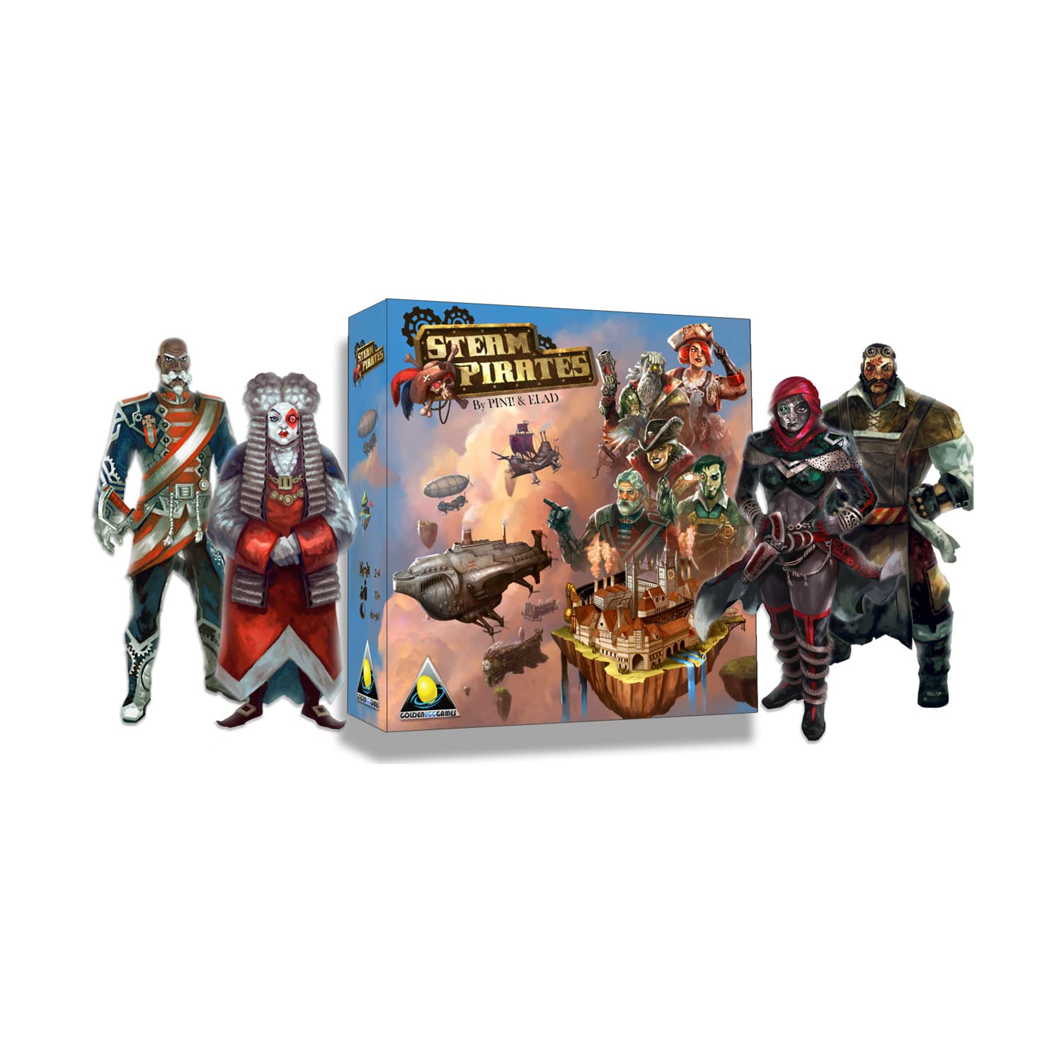 Golden Egg Games Steam Pirates - Fun Family Board Game for Kids & Adults - Perfect for Parties, Game Nights & Indoor Activities