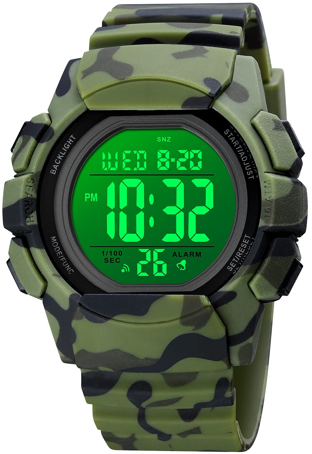 Men's Digital Sports Watch - Waterproof Military Tactical Watch with LED Backlight, Large Display & Durable Rubber Strap - Perfect for Running, Hiking, Outdoor Adventures & Daily Use