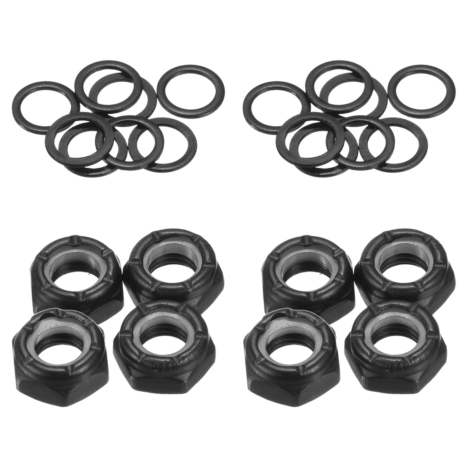 PATIKIL Skateboard Lock Nuts Set - Durable Truck Axle Washers & Spacer Hardware Repair Kit for Longboard, Cruiser, Street Skateboards | Perfect for Maintenance & DIY Skateboard Repairs