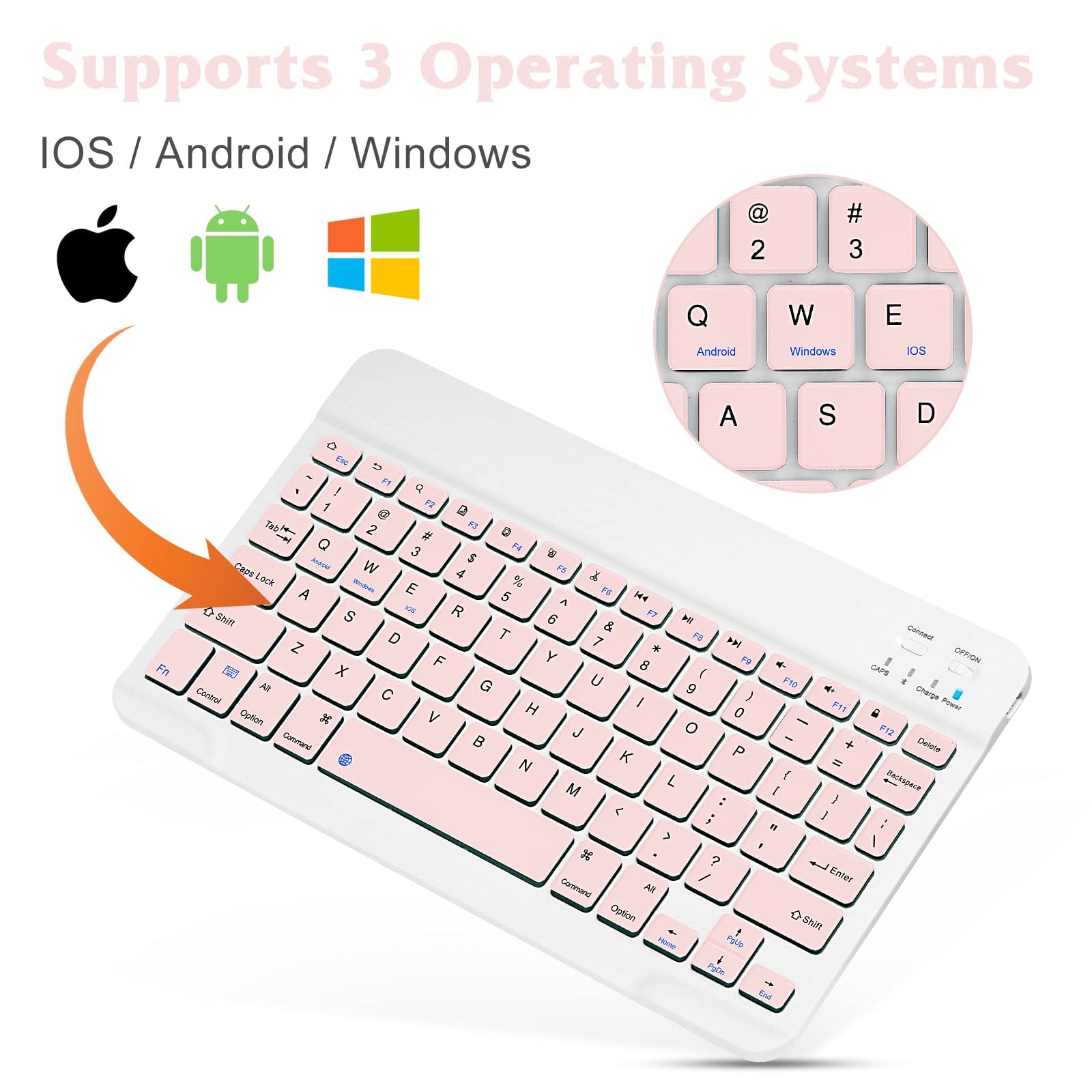 Rechargeable Bluetooth Keyboard and Mouse Combo - Ultra Slim Full-Size Wireless Keyboard with Ergonomic Mouse for Mac, iPad, Tablet, PC, Laptop - Compatible with Huawei nova 9 Pro - Flamingo Pink - Perfect for Office, Home, Travel & Gaming
